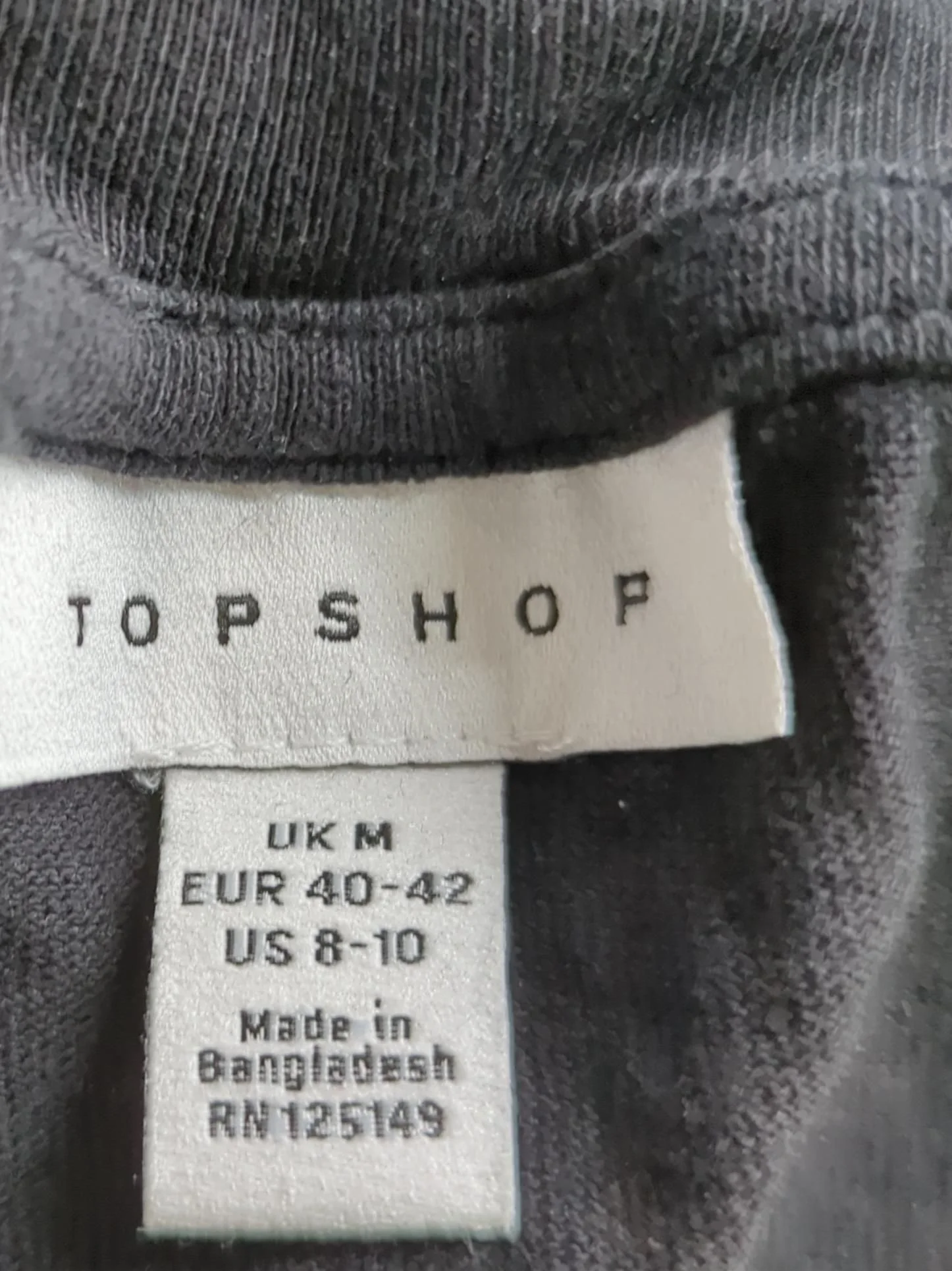 Topshop Women's T-Shirt M Black 100% Cotton Short Sleeve Round Neck Basic - Image 5