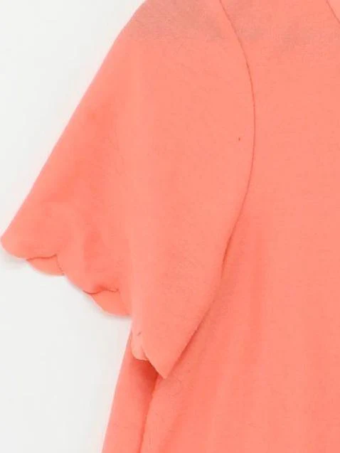 Topshop Women's T-Shirt M Orange 100% Polyester Short Sleeve Round Neck Basic - Image 4