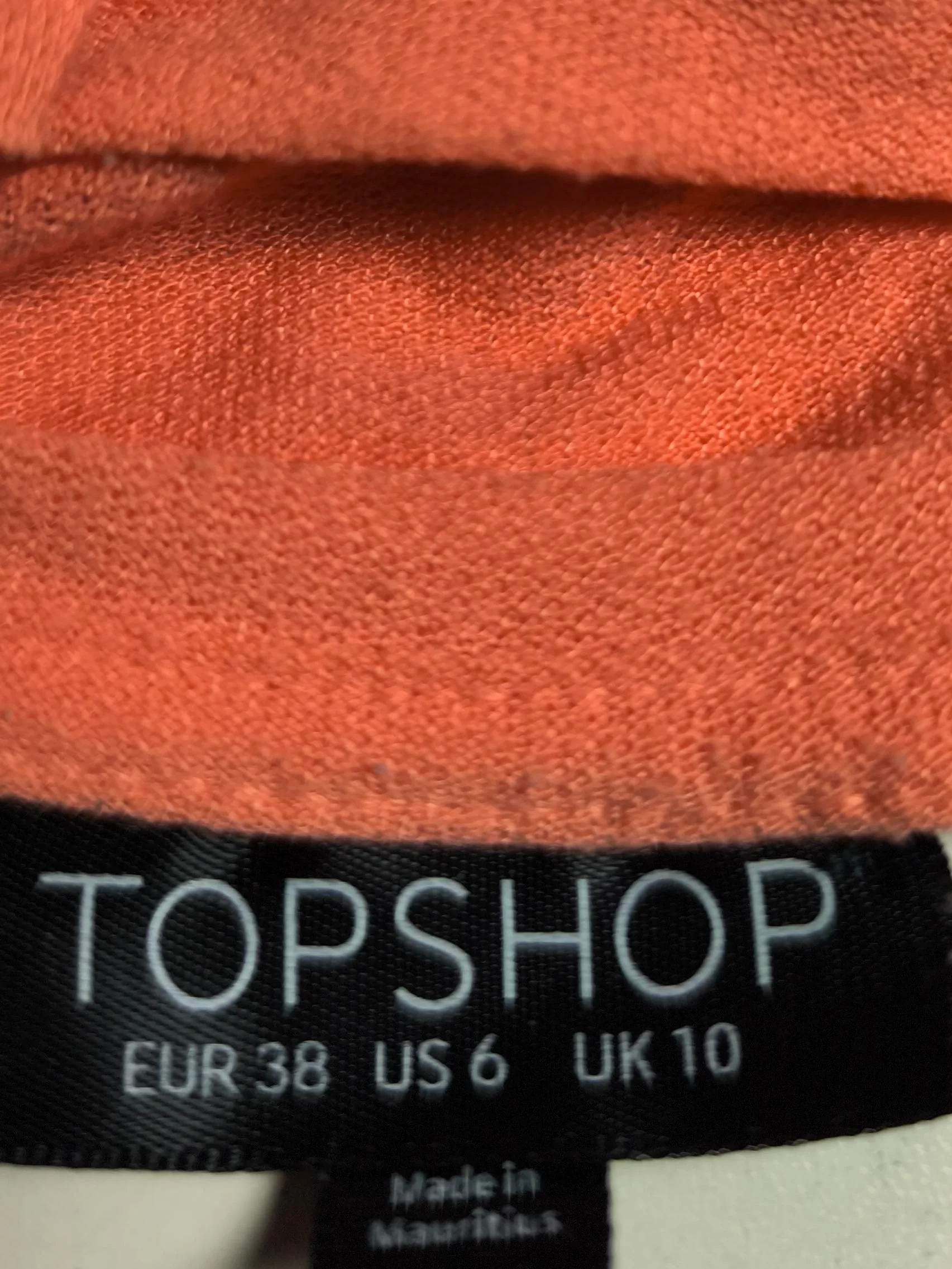 Topshop Women's T-Shirt M Orange 100% Polyester Short Sleeve Round Neck Basic - Image 6