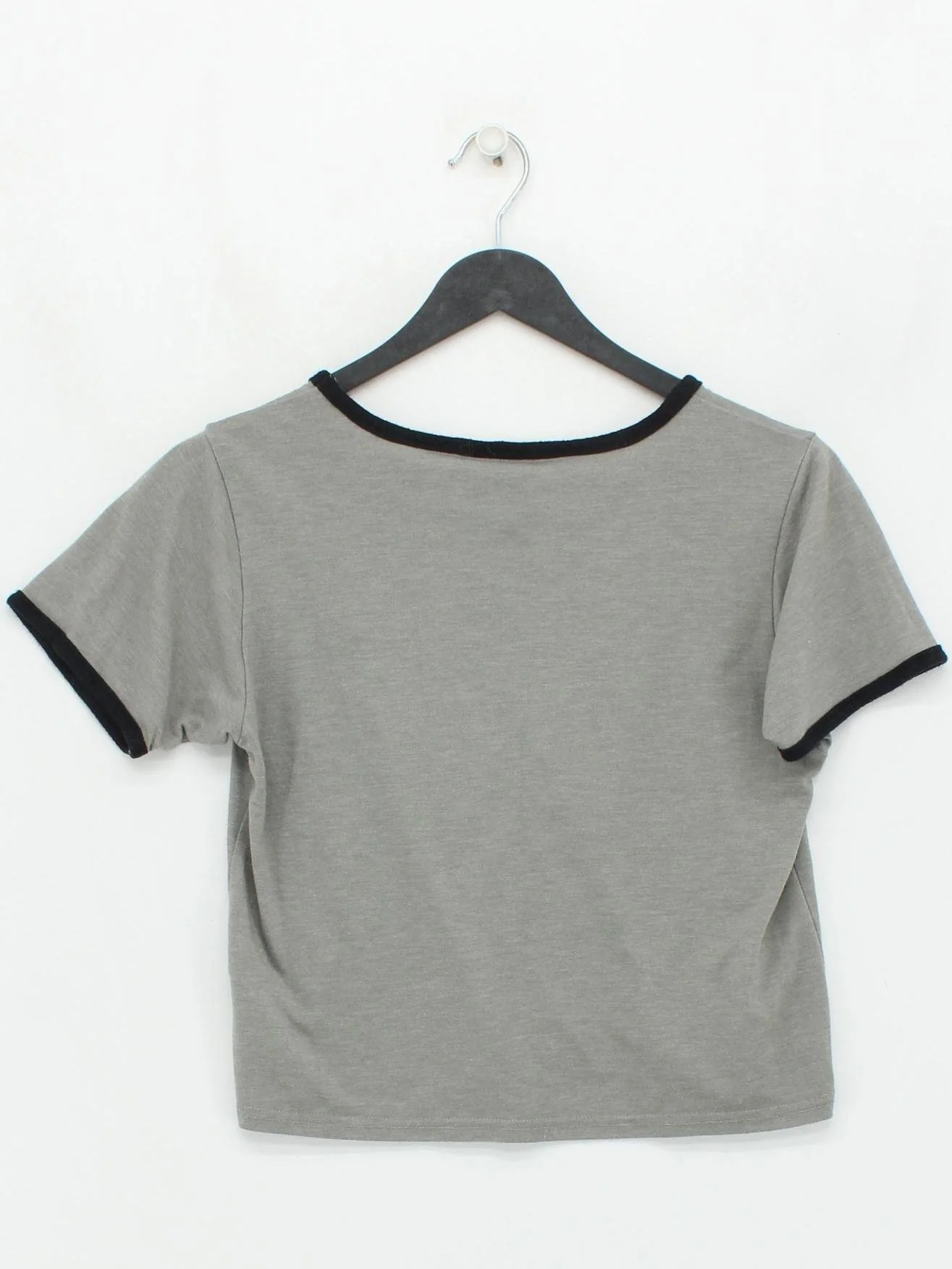 Topshop Women's T-Shirt S Grey 100% Cotton Short Sleeve Round Neck Basic - Image 2