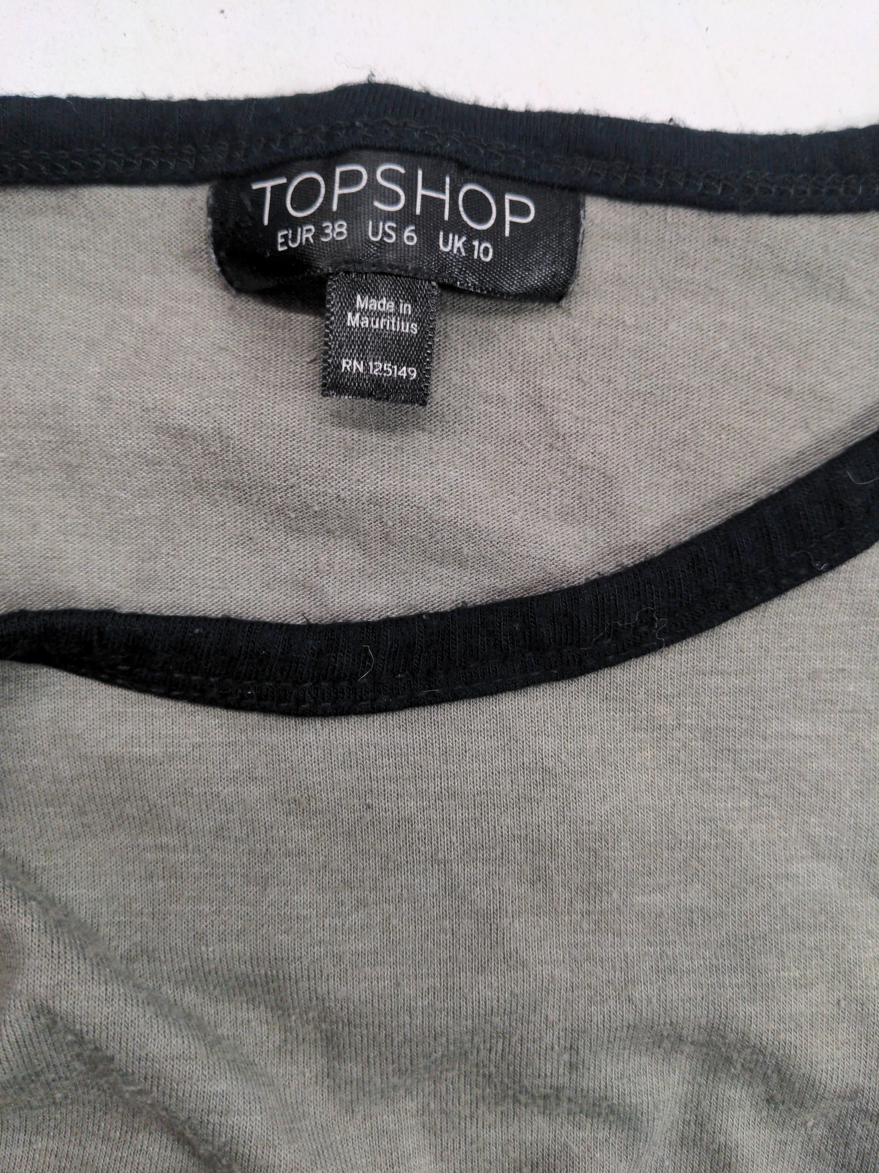 Topshop Women's T-Shirt S Grey 100% Cotton Short Sleeve Round Neck Basic - Image 6