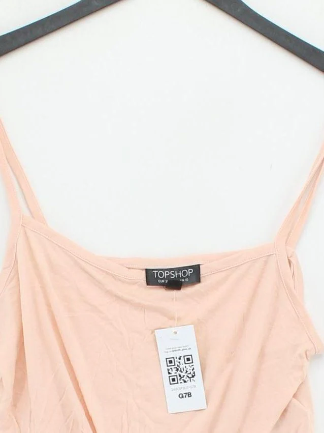 Topshop Women's T-Shirt S Pink 100% Viscose Sleeveless Square Neck Camisole - Image 3
