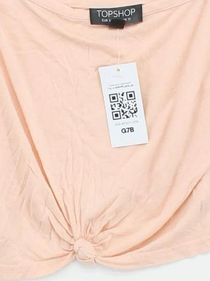 Topshop Women's T-Shirt S Pink 100% Viscose Sleeveless Square Neck Camisole - Image 4