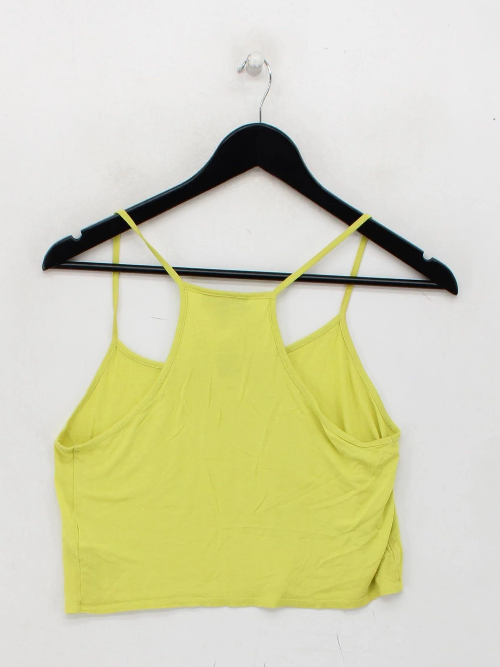 Topshop Women's T-Shirt S Yellow 100% Viscose Sleeveless Round Neck Camisole - Image 2