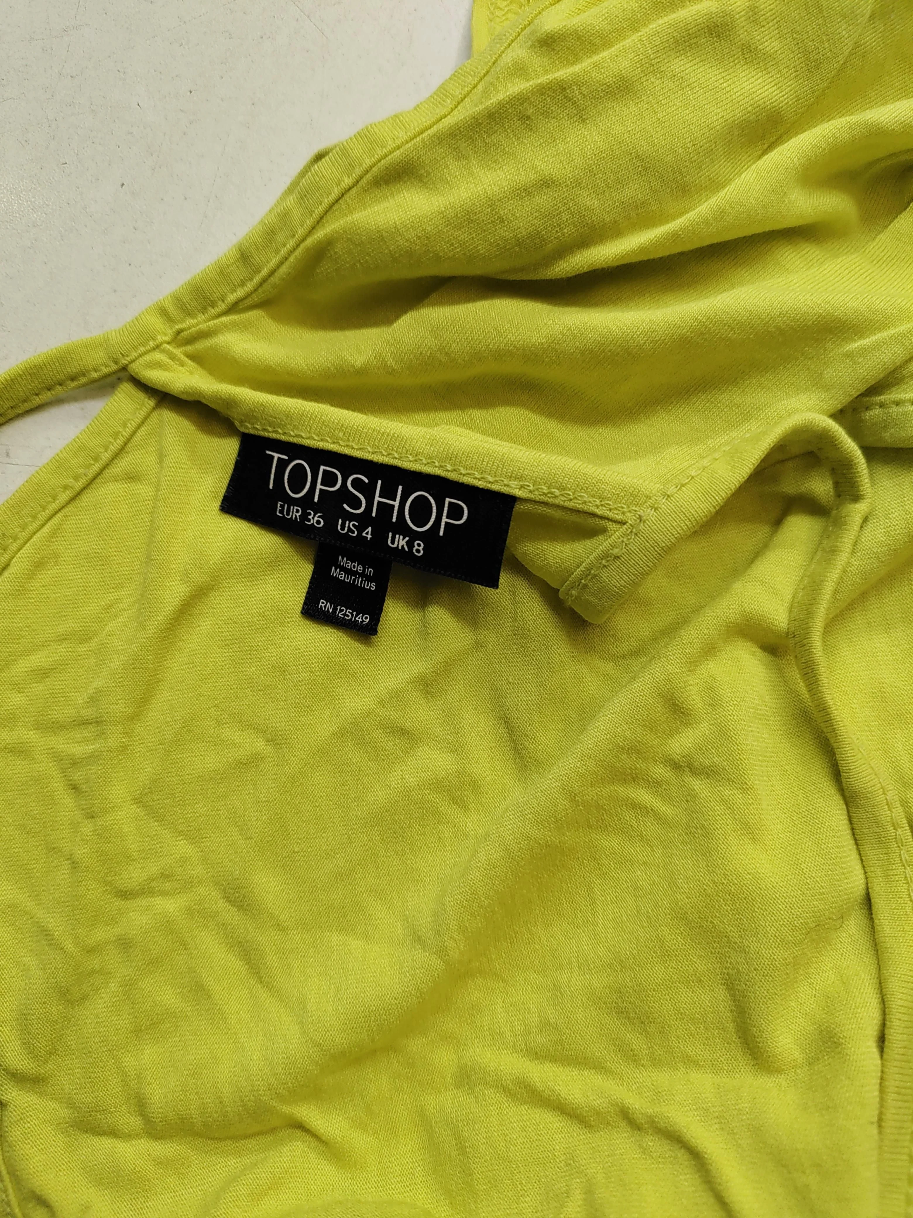 Topshop Women's T-Shirt S Yellow 100% Viscose Sleeveless Round Neck Camisole - Image 5