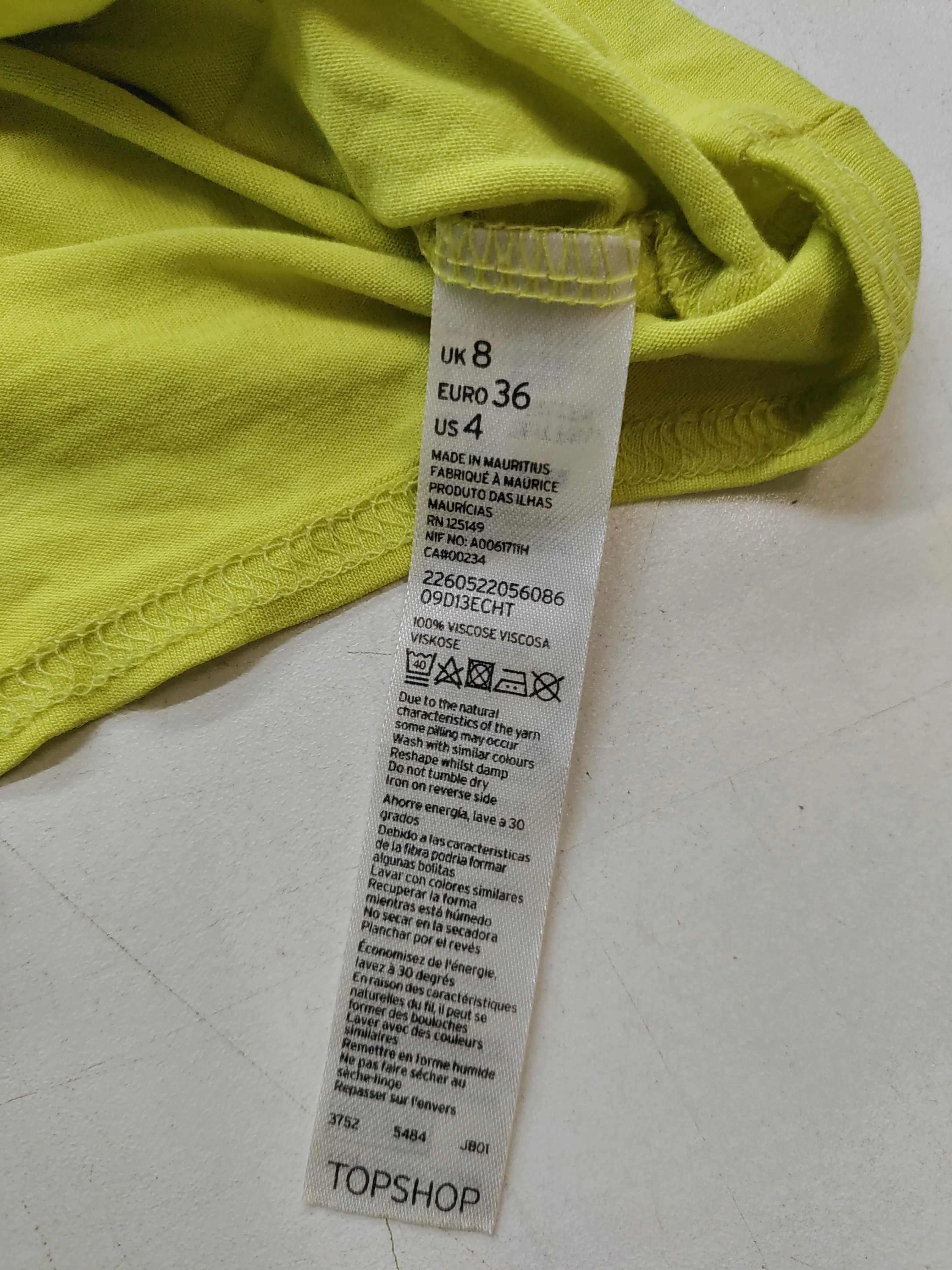 Topshop Women's T-Shirt S Yellow 100% Viscose Sleeveless Round Neck Camisole - Image 6