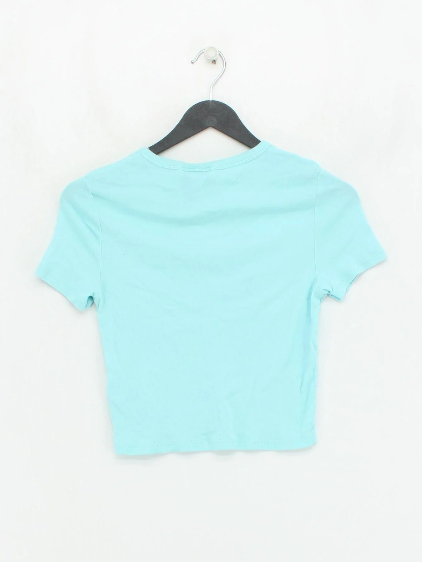 Topshop Women's T-Shirt UK 10 Blue 100% Cotton Short Sleeve Round Neck Basic - Image 2