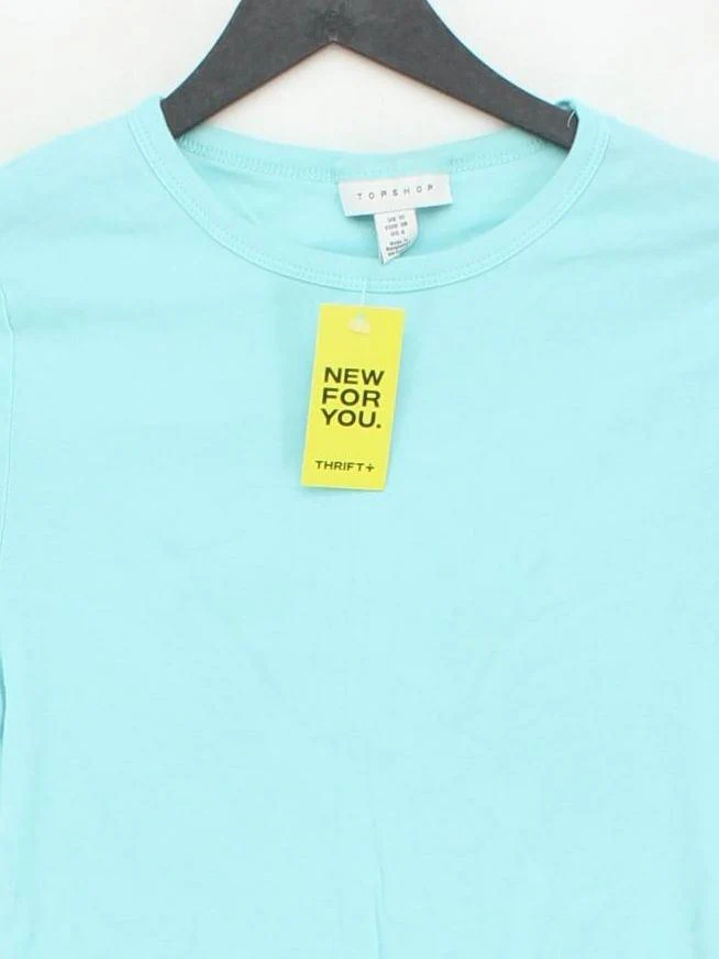 Topshop Women's T-Shirt UK 10 Blue 100% Cotton Short Sleeve Round Neck Basic - Image 3