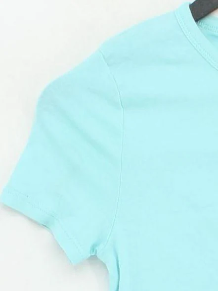 Topshop Women's T-Shirt UK 10 Blue 100% Cotton Short Sleeve Round Neck Basic - Image 4
