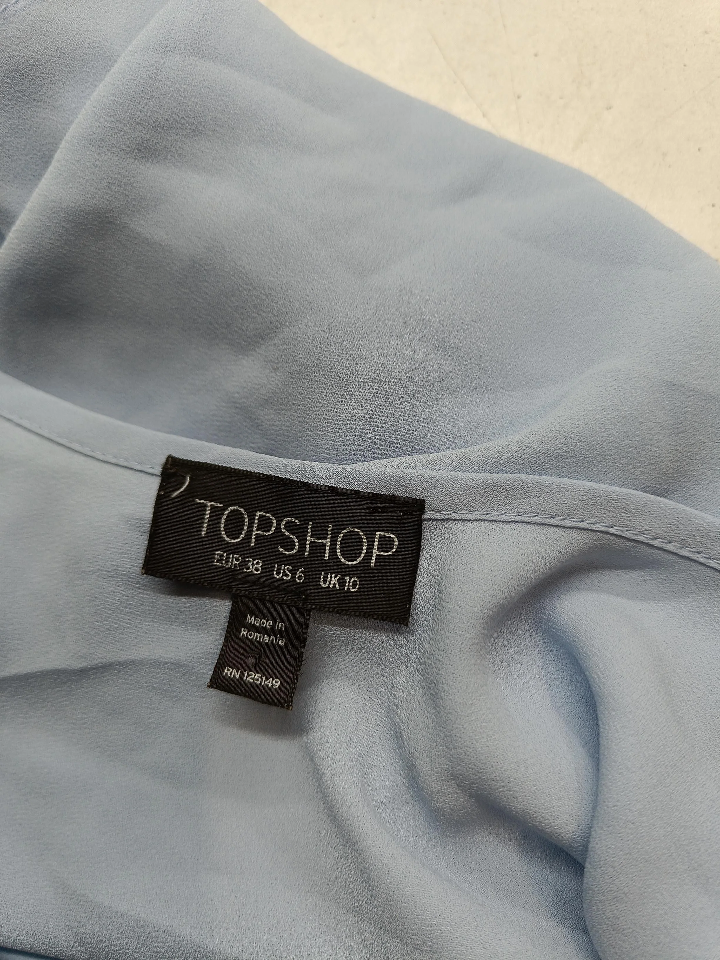 Topshop Women's T-Shirt UK 10 Blue 100% Other Sleeveless Round Neck Camisole - Image 5