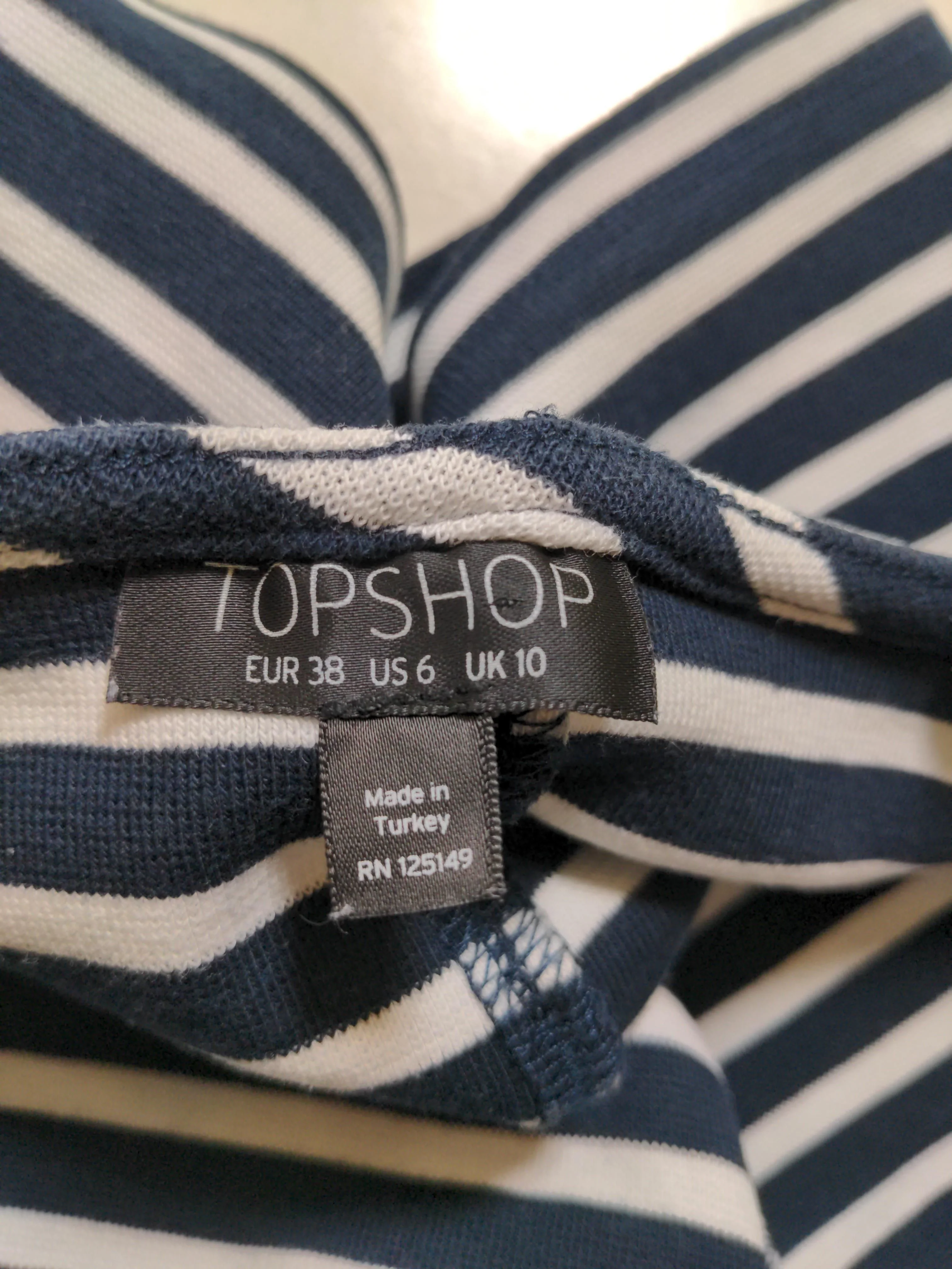 Topshop Women's T-Shirt UK 10 Blue Cotton with Elastane Camisole - Image 6
