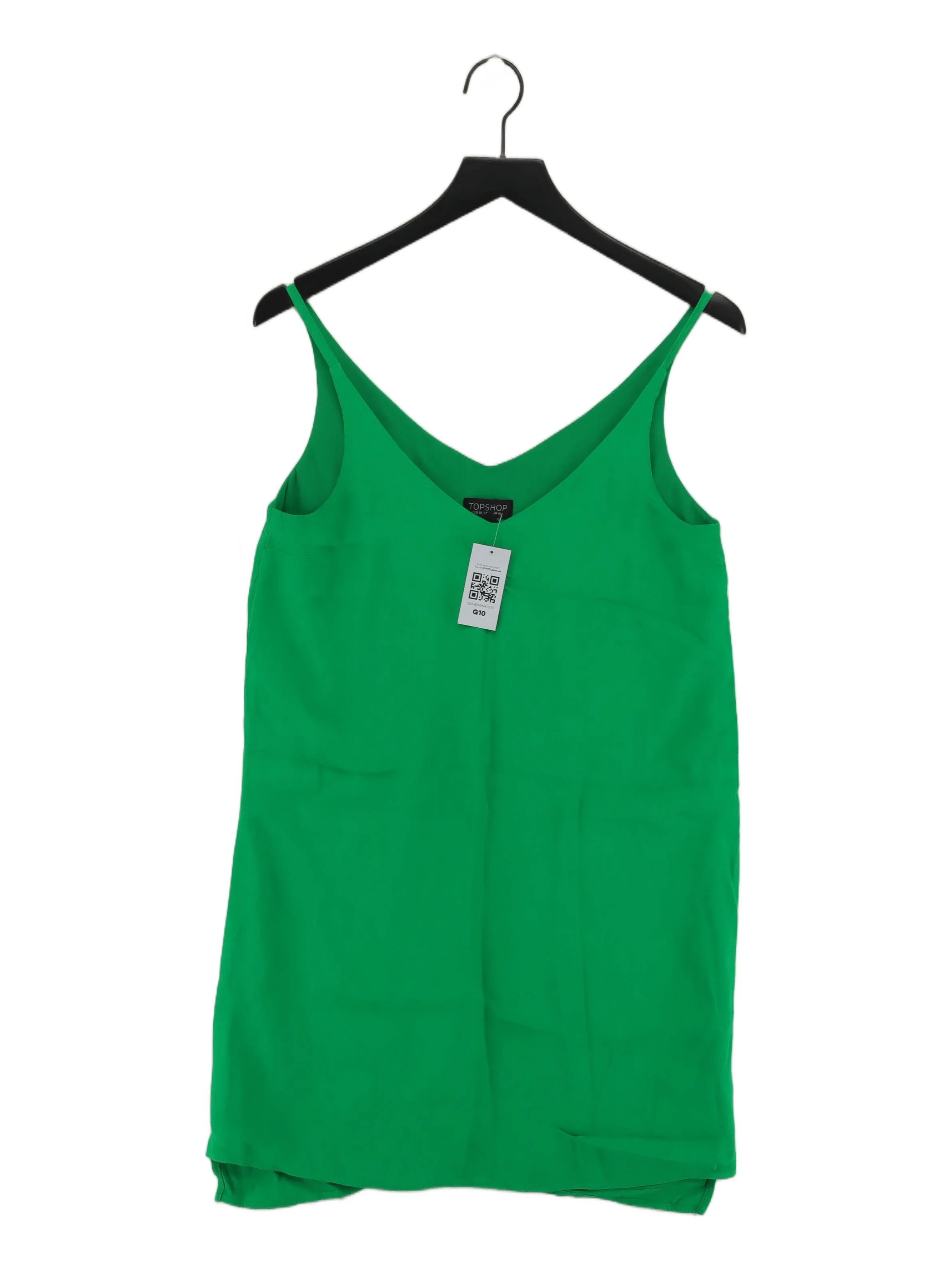 Topshop Women's T-Shirt UK 10 Green Viscose with Polyester Camisole
