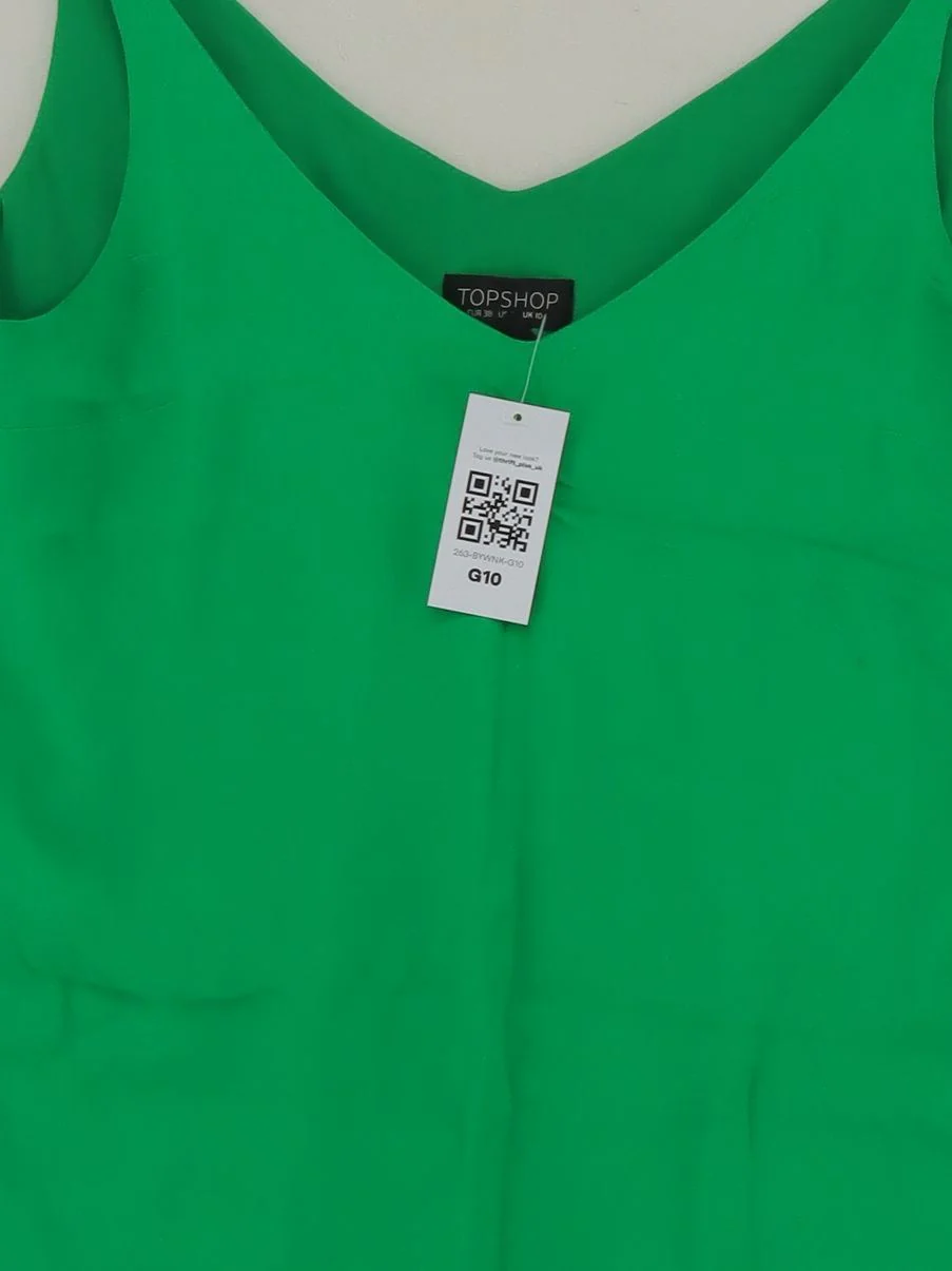 Topshop Women's T-Shirt UK 10 Green Viscose with Polyester Camisole - Image 3