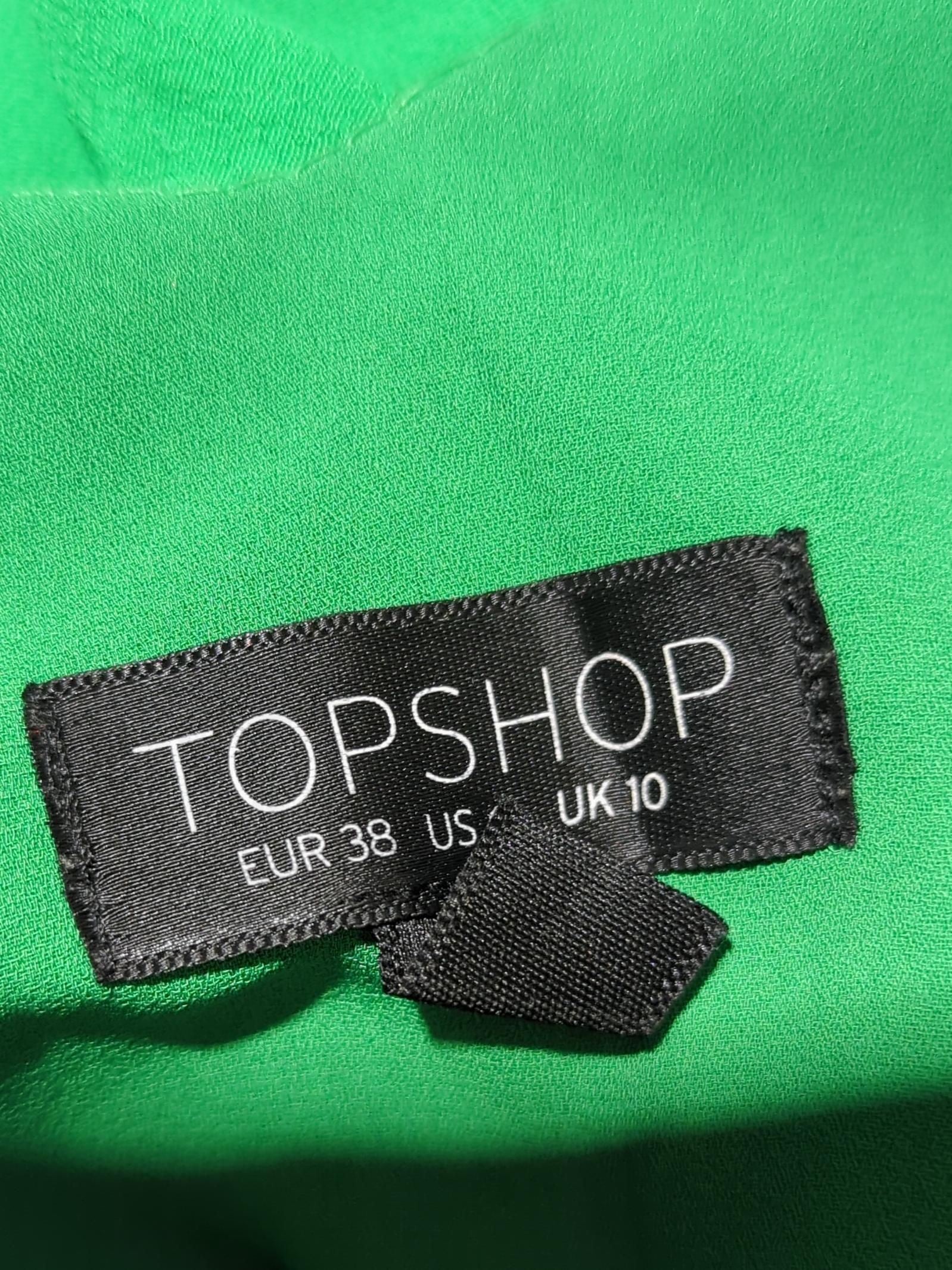 Topshop Women's T-Shirt UK 10 Green Viscose with Polyester Camisole - Image 5