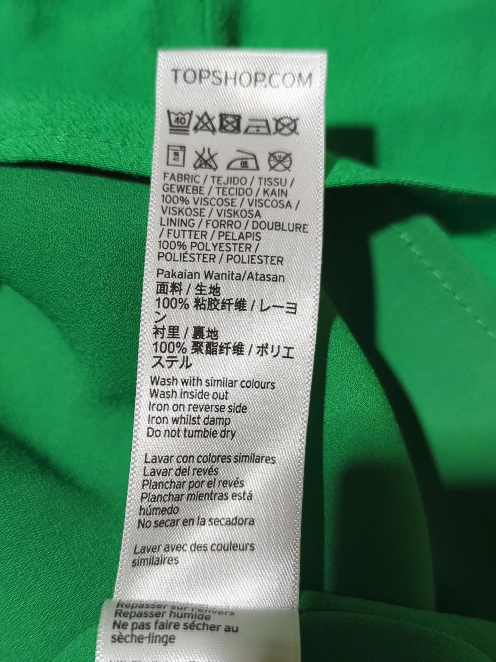 Topshop Women's T-Shirt UK 10 Green Viscose with Polyester Camisole - Image 6
