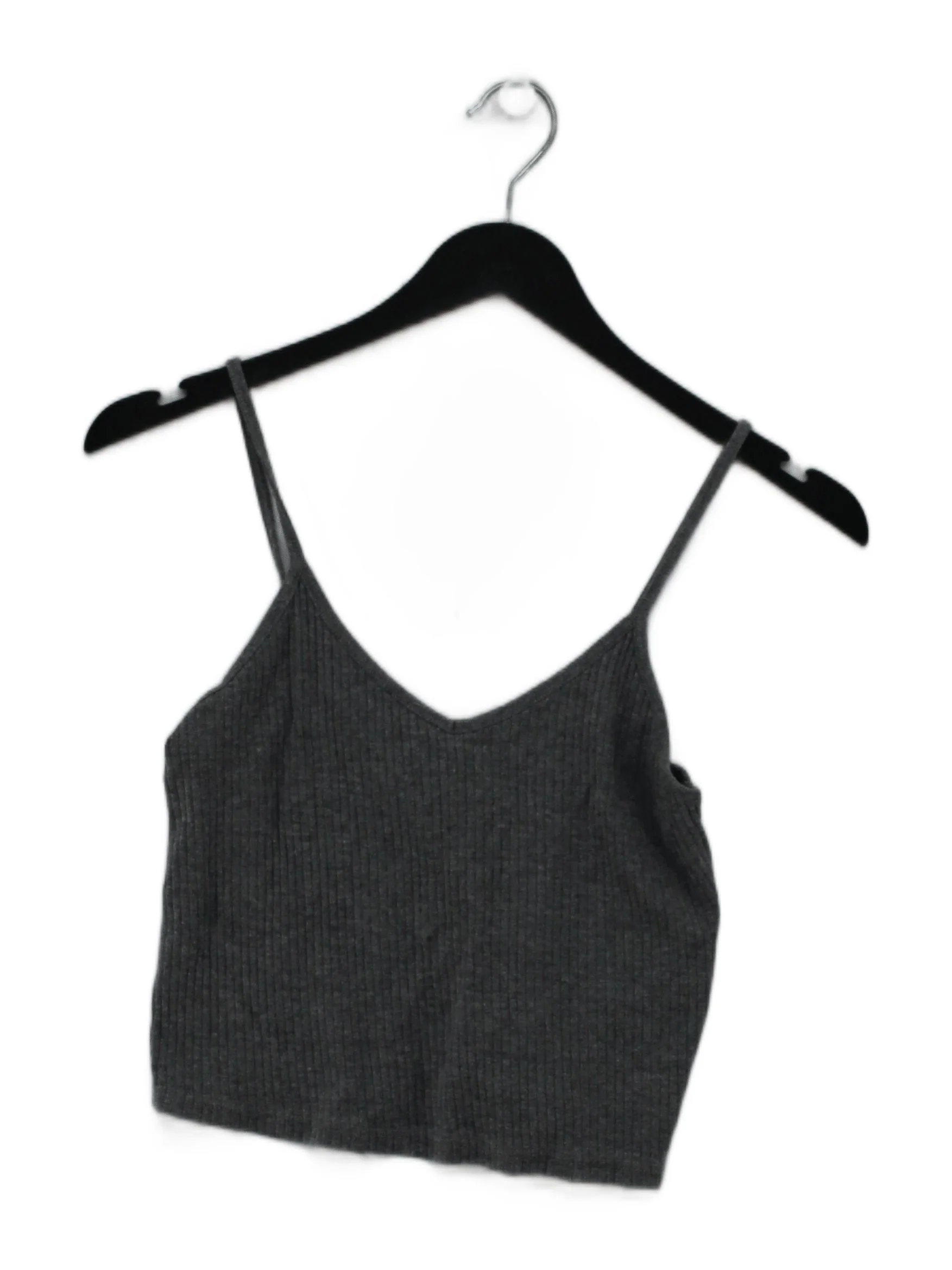 Topshop Women's T-Shirt UK 10 Grey Cotton with Polyester Camisole