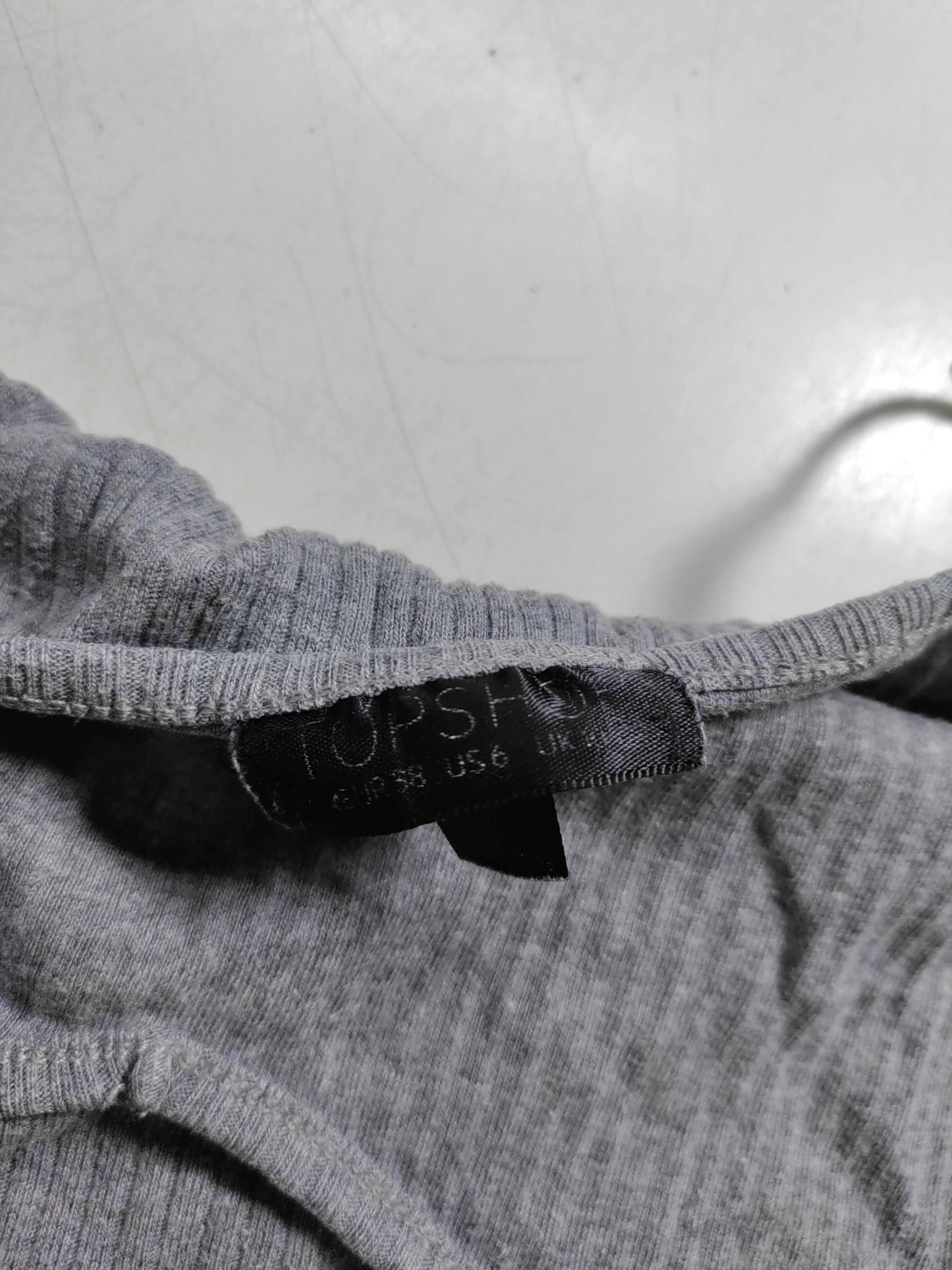 Topshop Women's T-Shirt UK 10 Grey Cotton with Polyester Camisole - Image 5