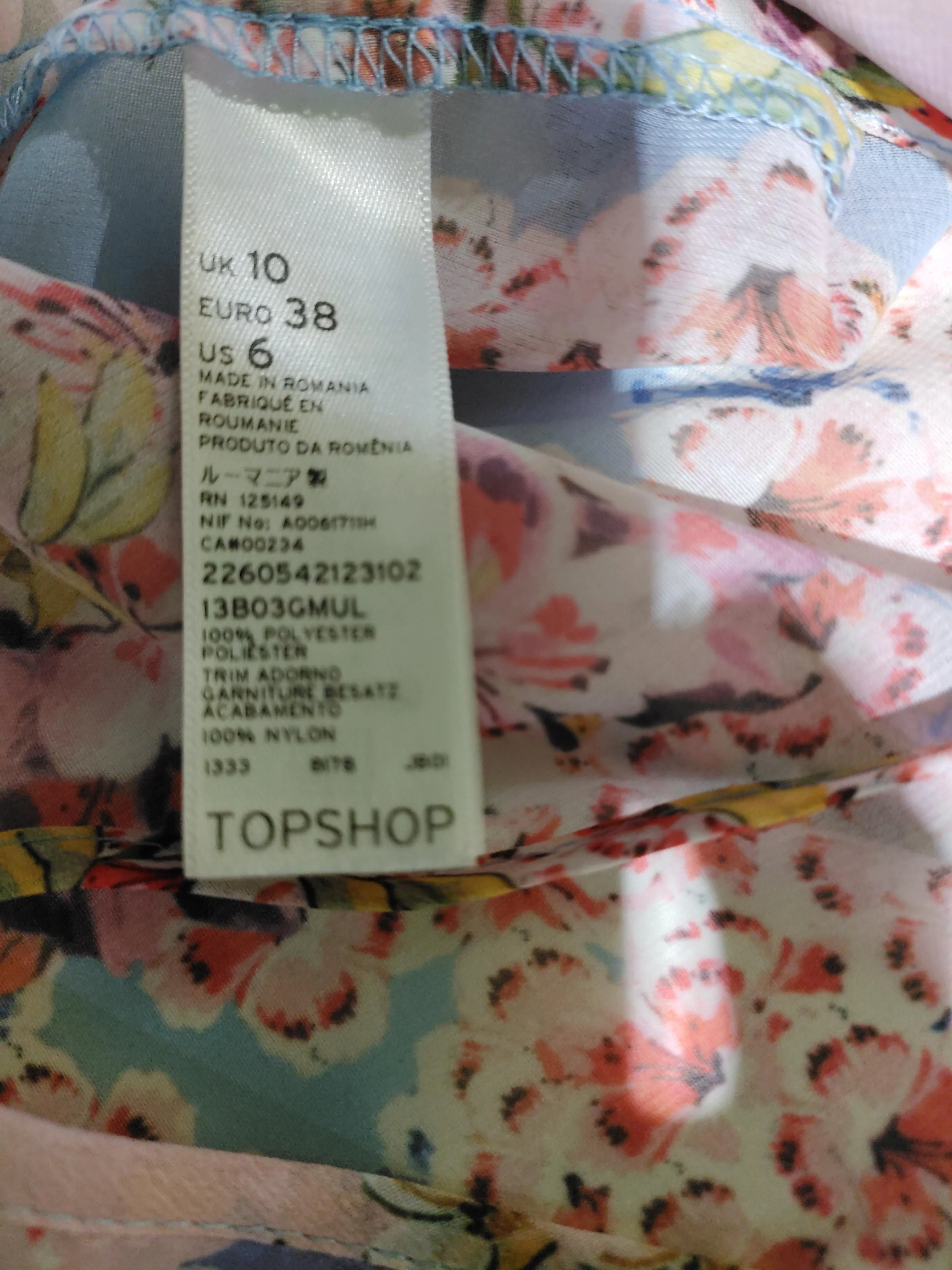 Topshop Women's T-Shirt UK 10 Multi Polyester with Nylon Camisole - Image 5