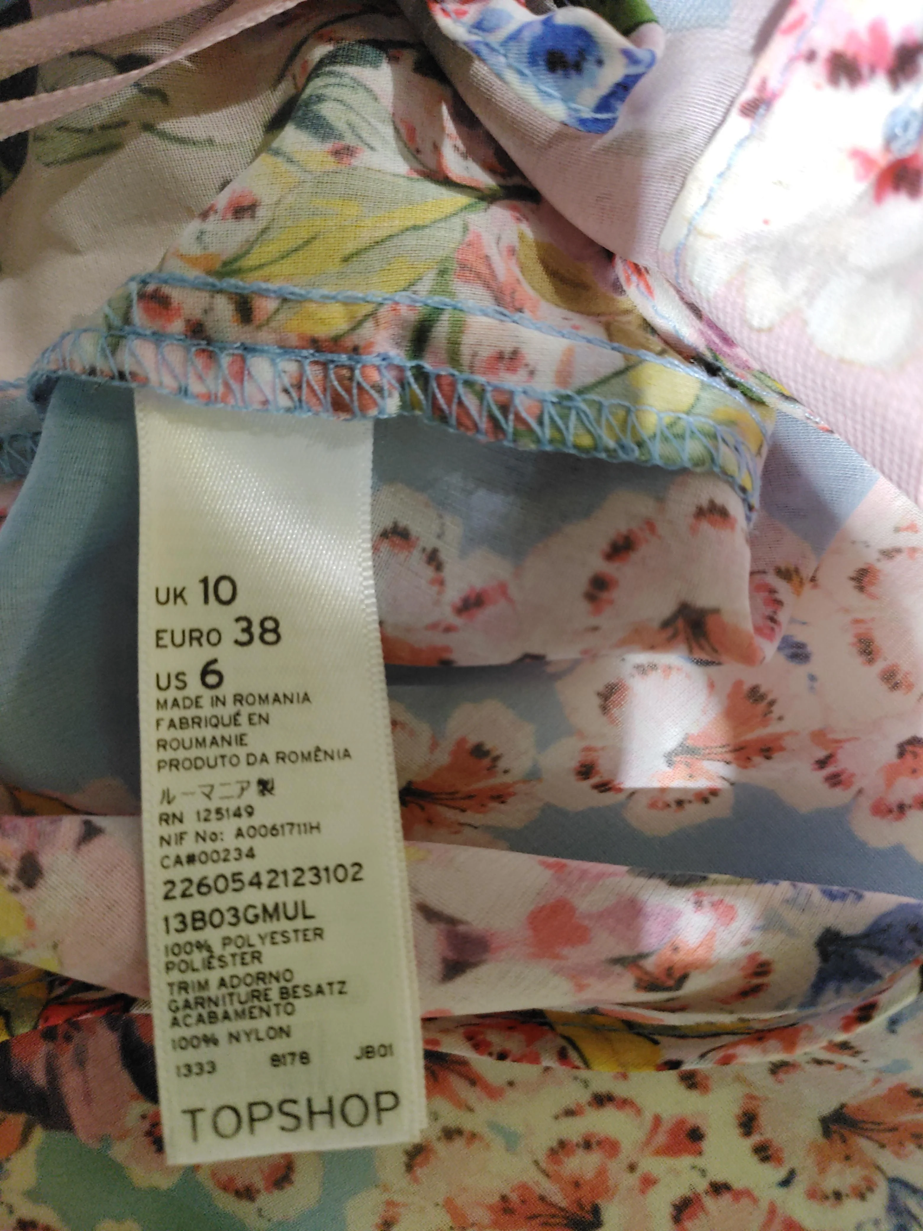 Topshop Women's T-Shirt UK 10 Multi Polyester with Nylon Camisole - Image 6