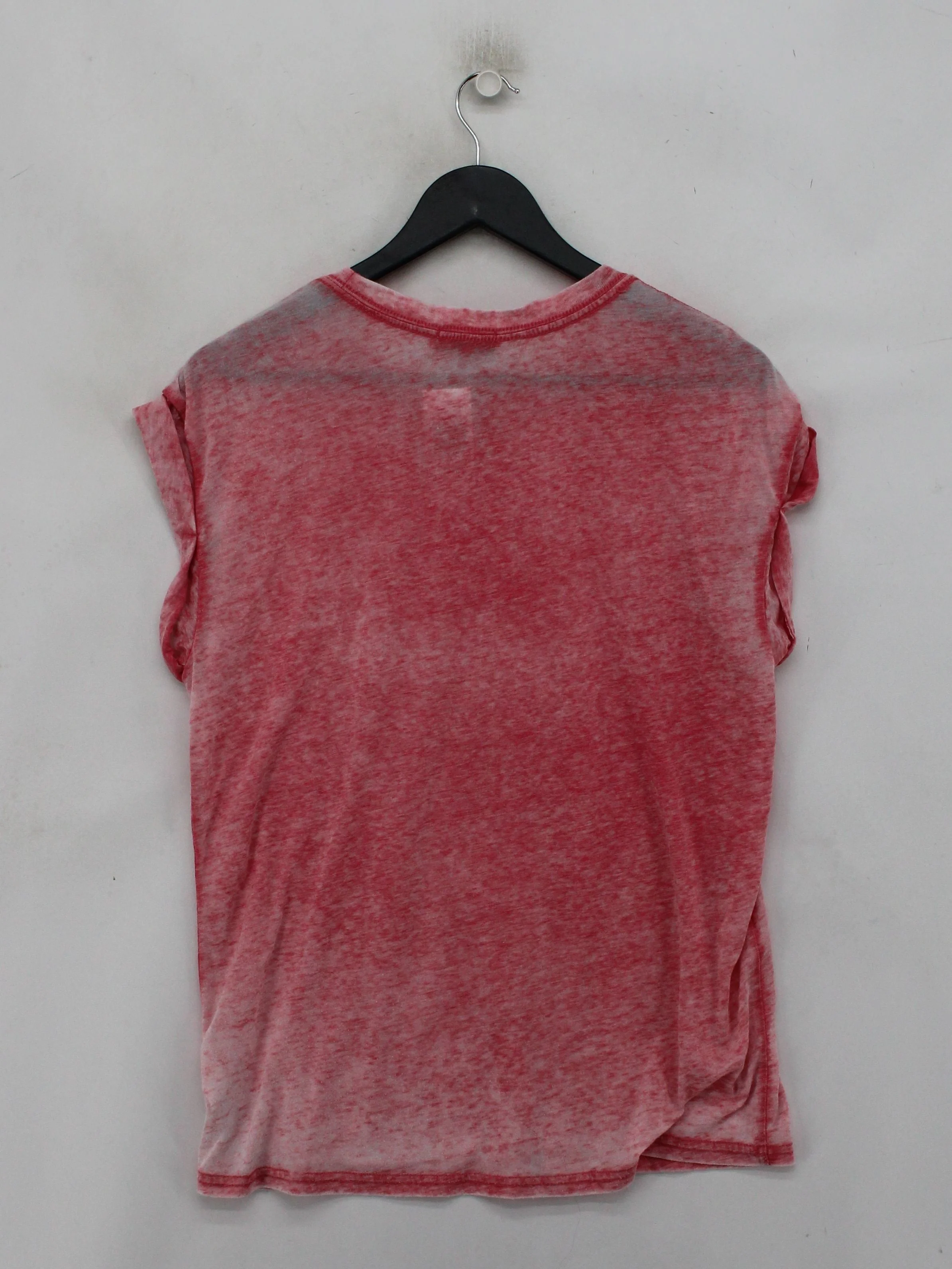 Topshop Women's T-Shirt UK 10 Red Cotton with Polyester Basic - Image 2