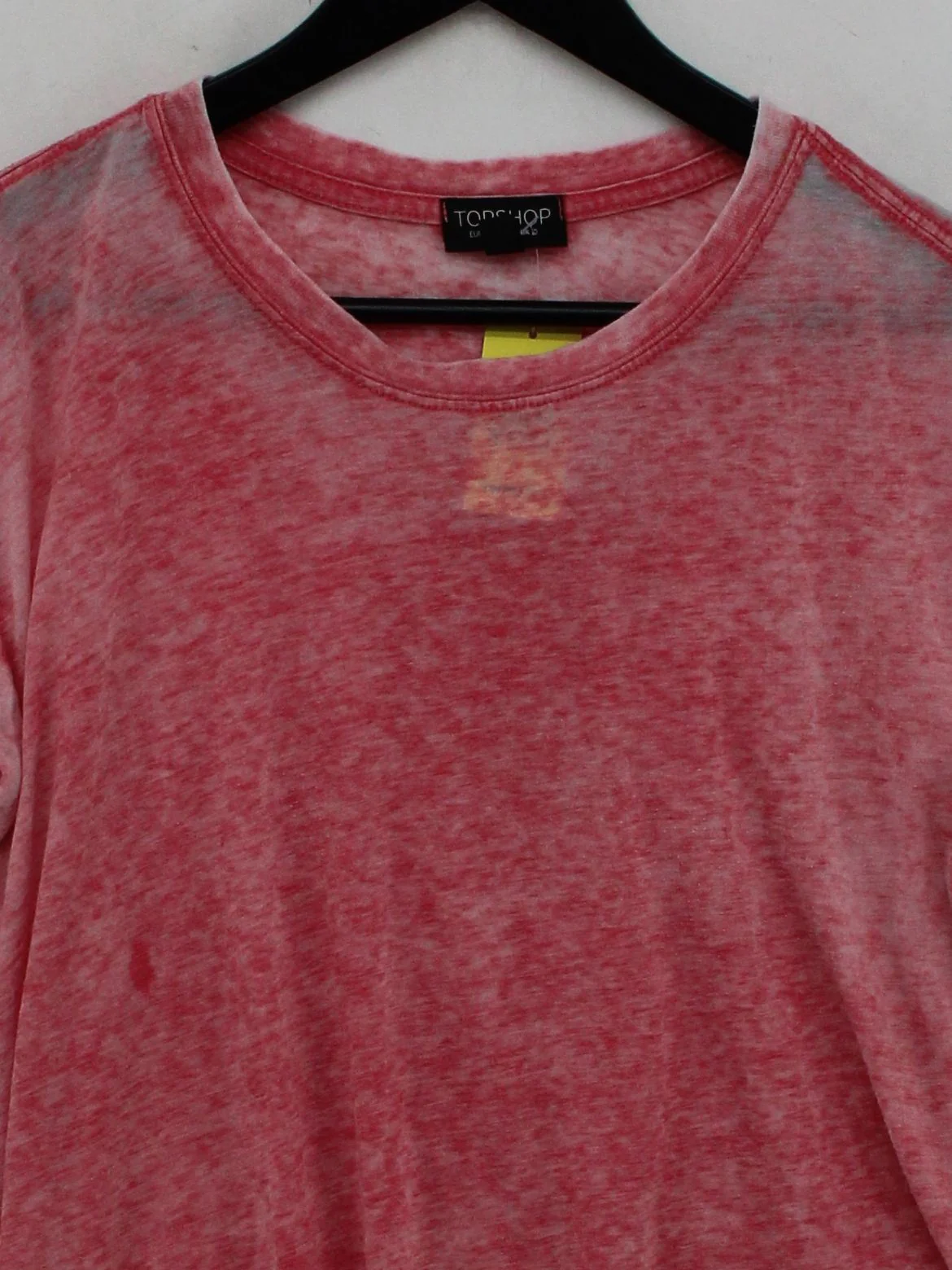 Topshop Women's T-Shirt UK 10 Red Cotton with Polyester Basic - Image 3