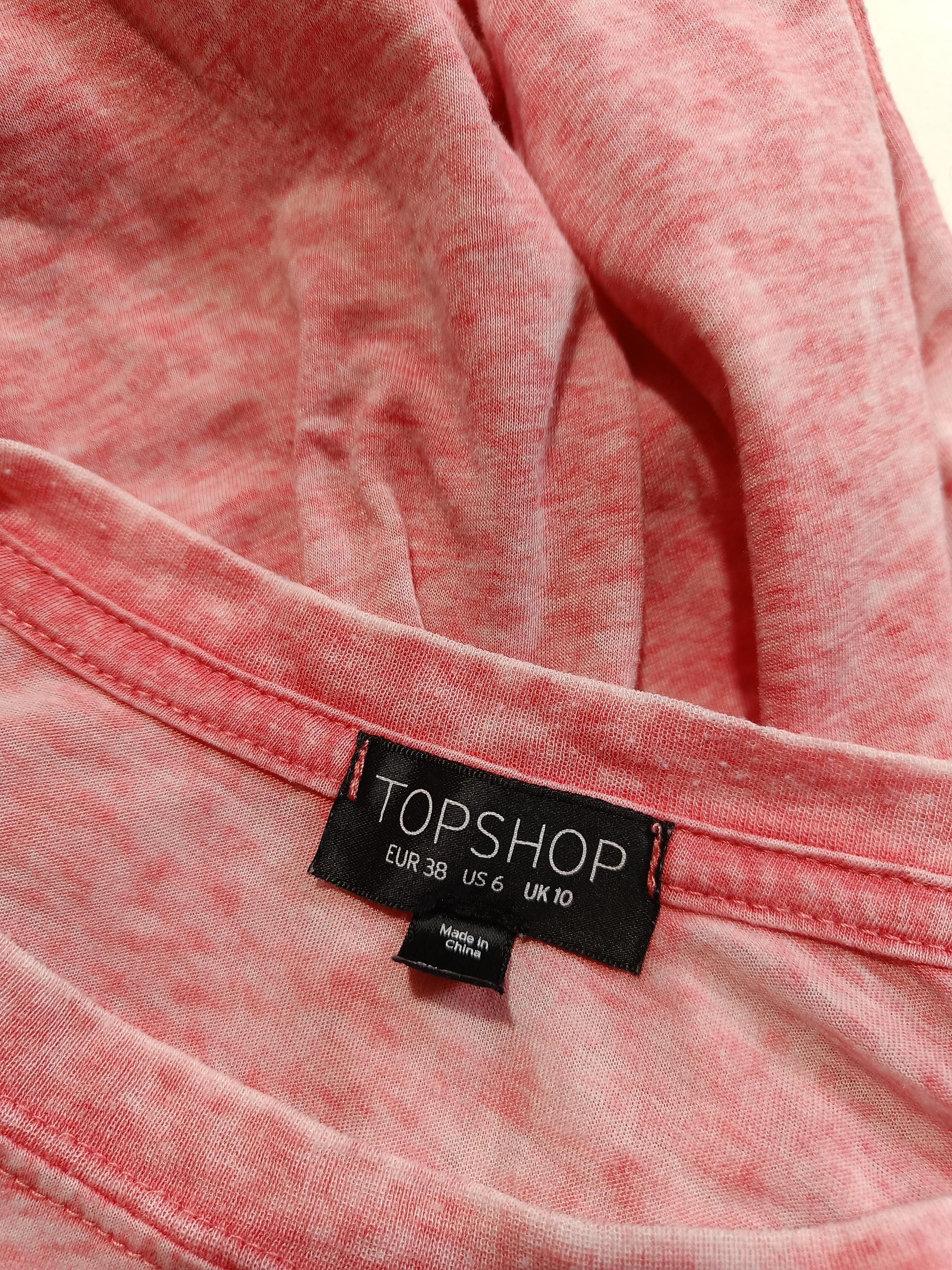 Topshop Women's T-Shirt UK 10 Red Cotton with Polyester Basic - Image 5