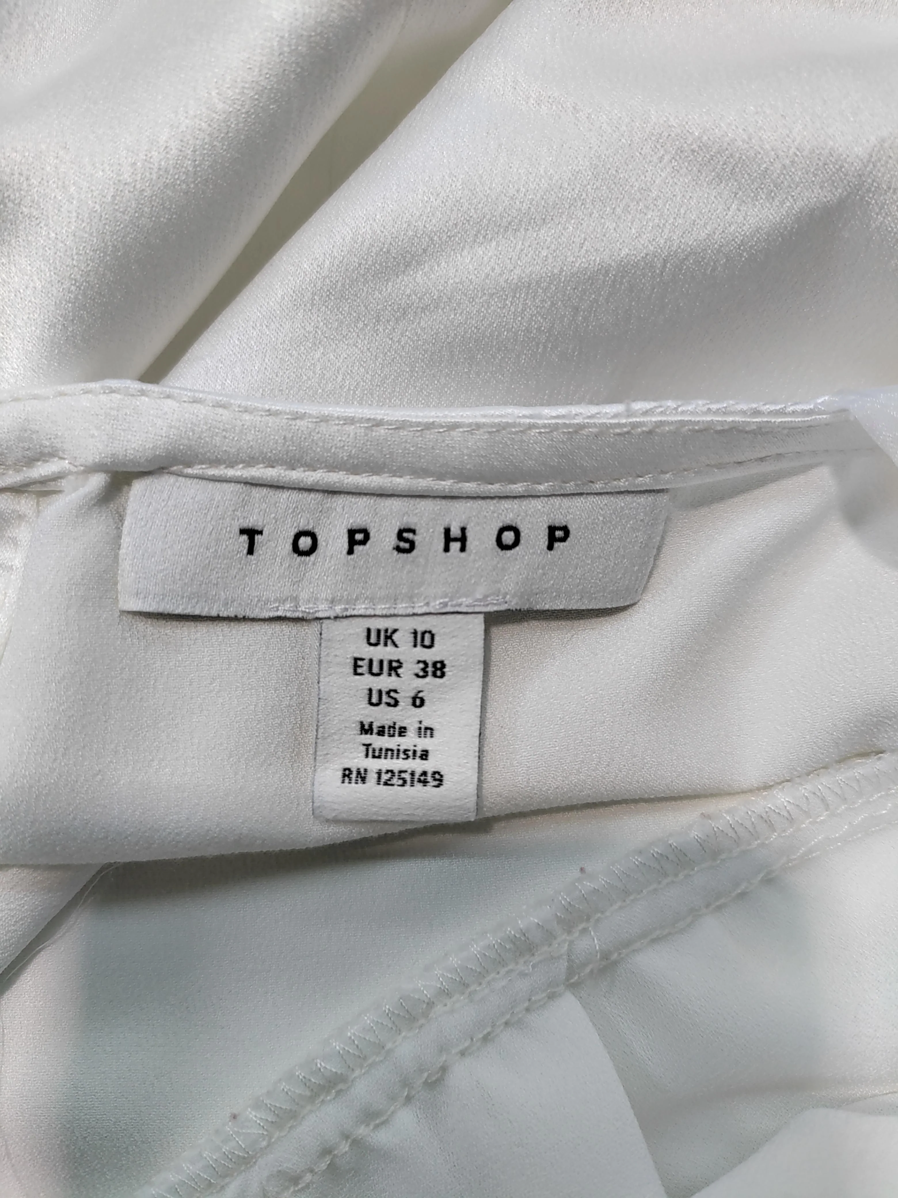 Topshop Women's T-Shirt UK 10 White Polyester with Nylon Camisole - Image 5
