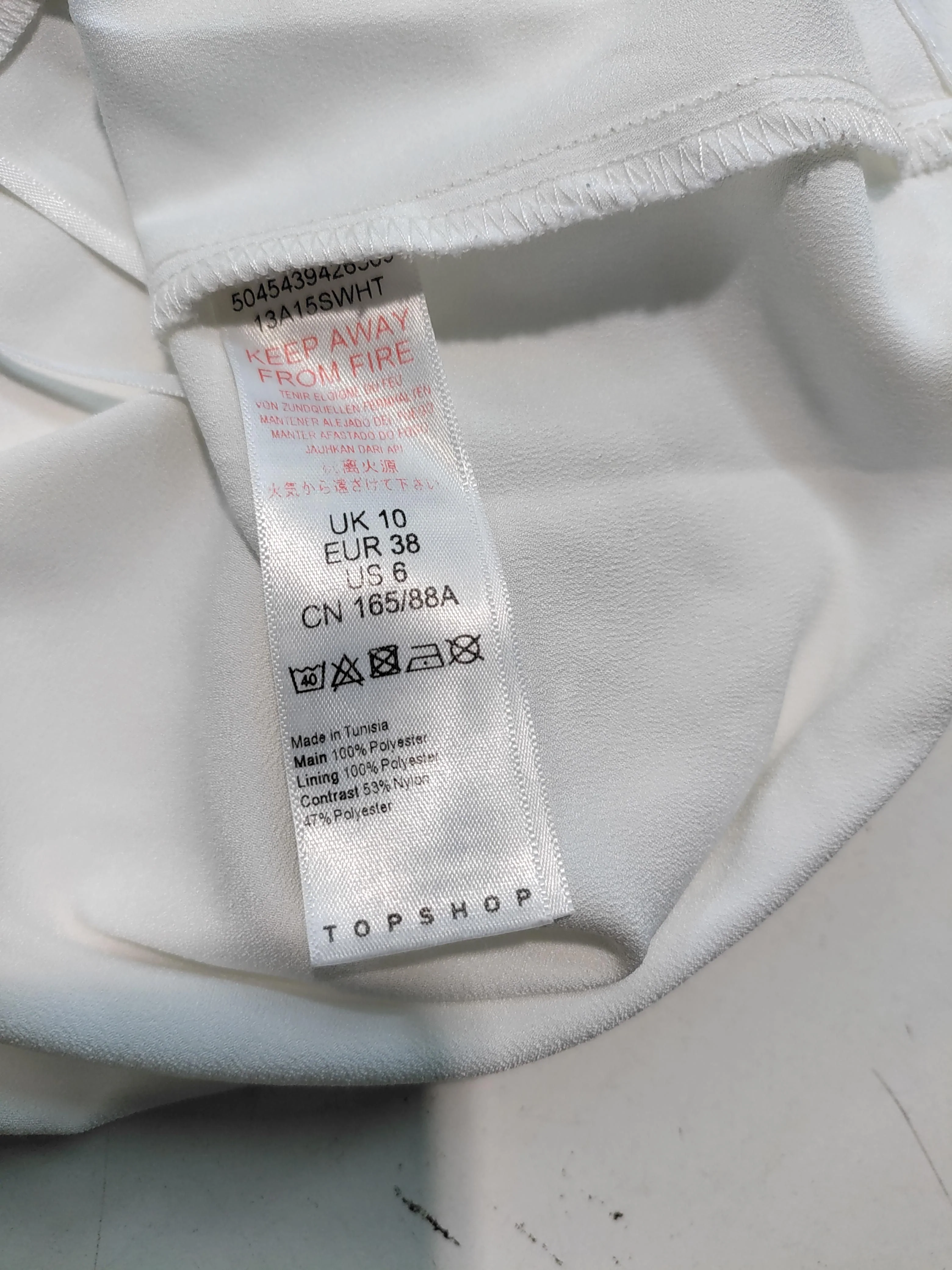 Topshop Women's T-Shirt UK 10 White Polyester with Nylon Camisole - Image 6