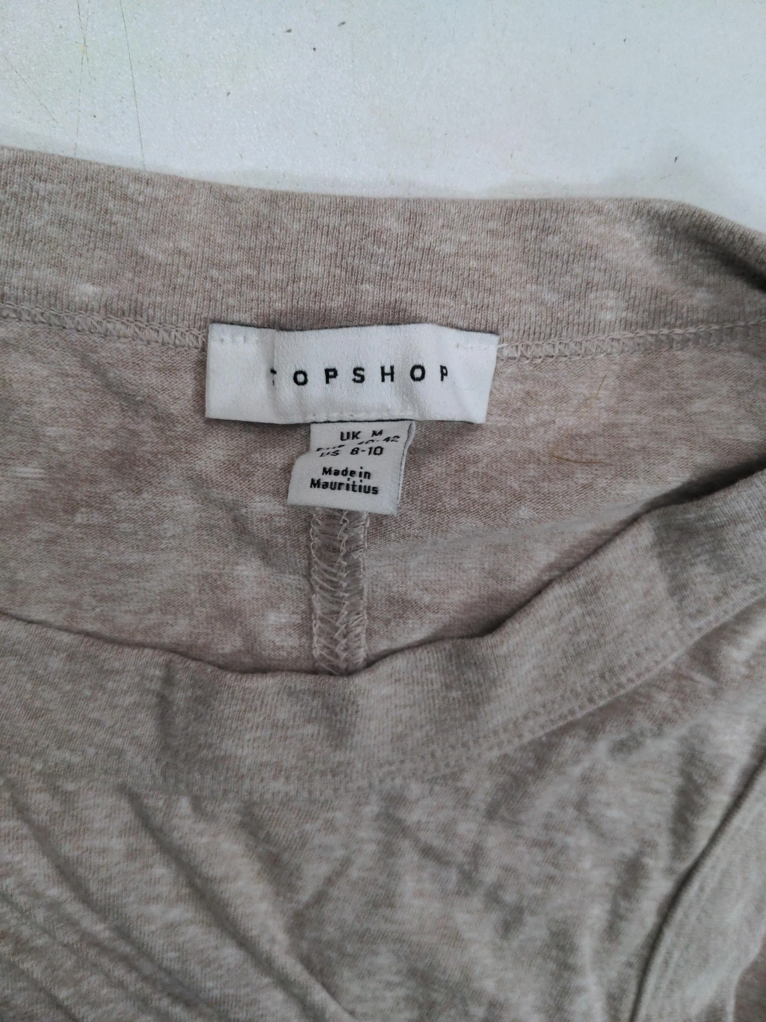 Topshop Women's T-Shirt UK 12 Cream Polyester with Cotton, Viscose Basic - Image 5