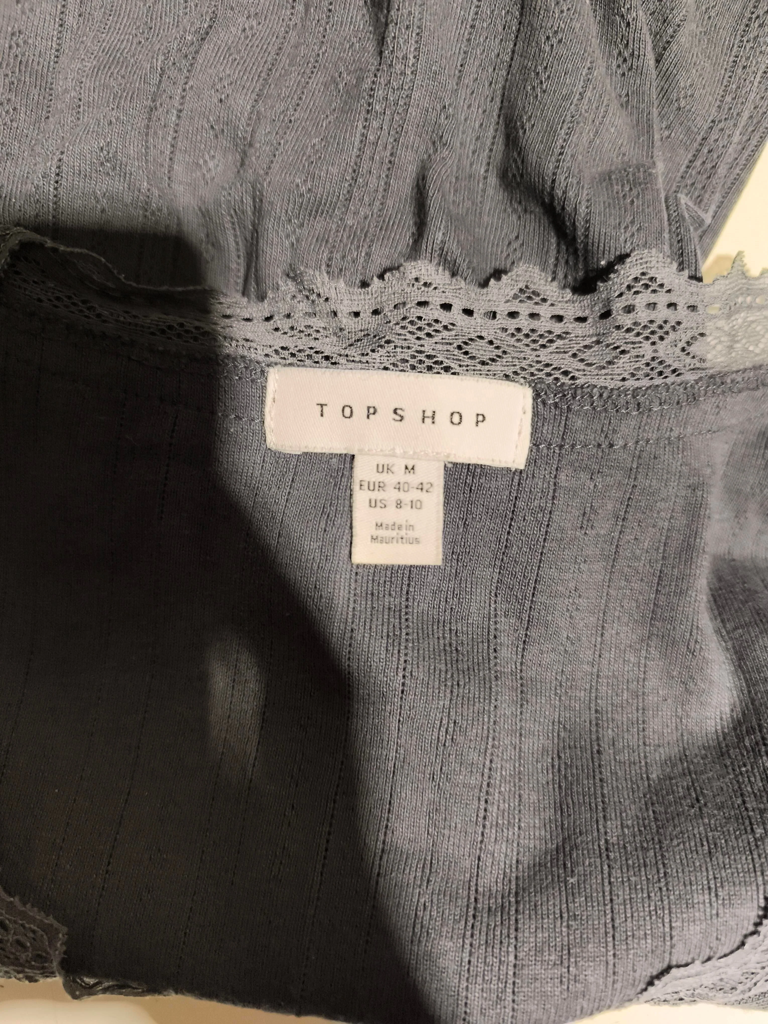 Topshop Women's T-Shirt UK 12 Grey 100% Cotton Sleeveless V-Neck Camisole - Image 5