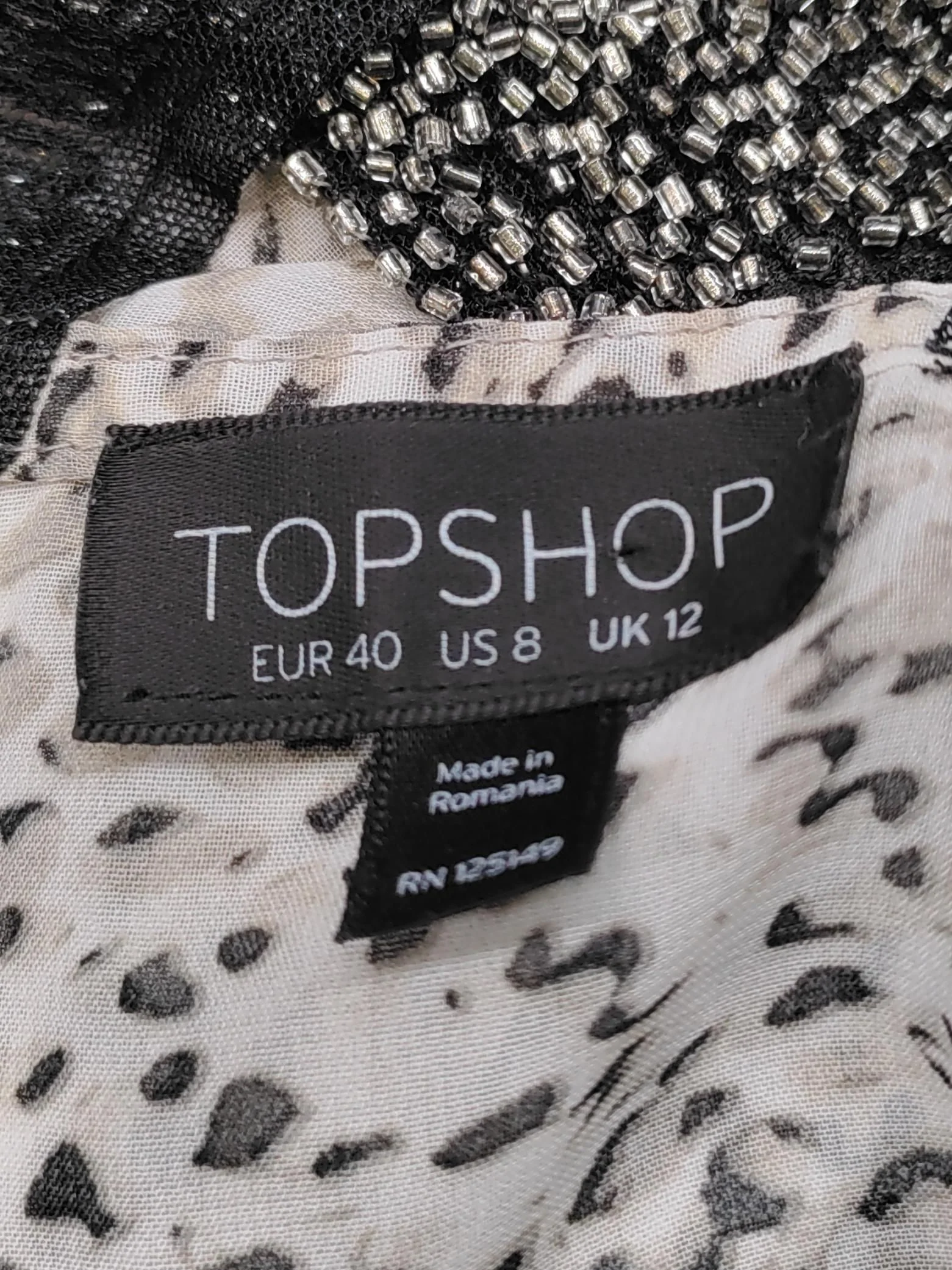 Topshop Women's T-Shirt UK 12 Multi Polyester with Nylon Basic - Image 5