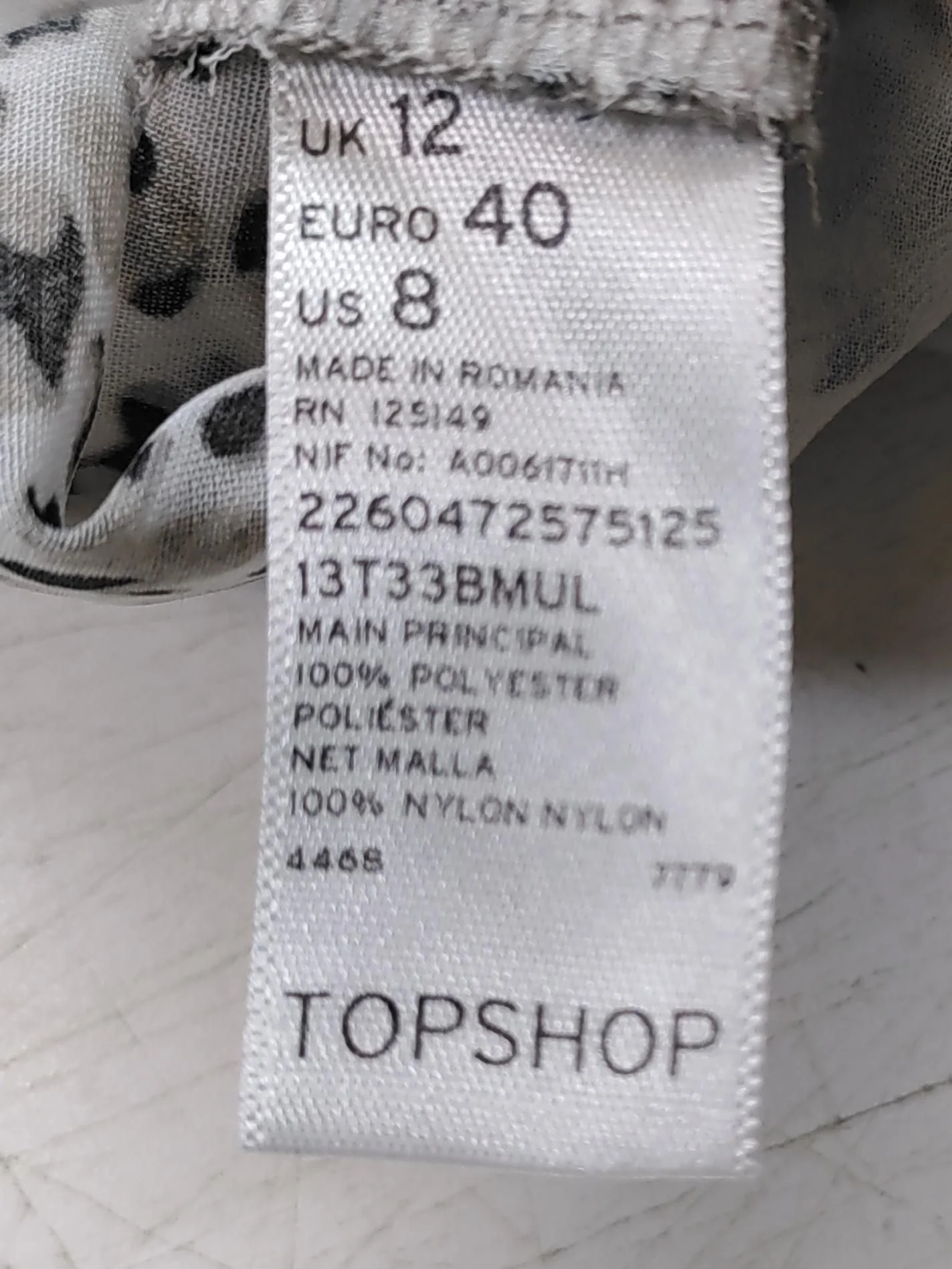 Topshop Women's T-Shirt UK 12 Multi Polyester with Nylon Basic - Image 6