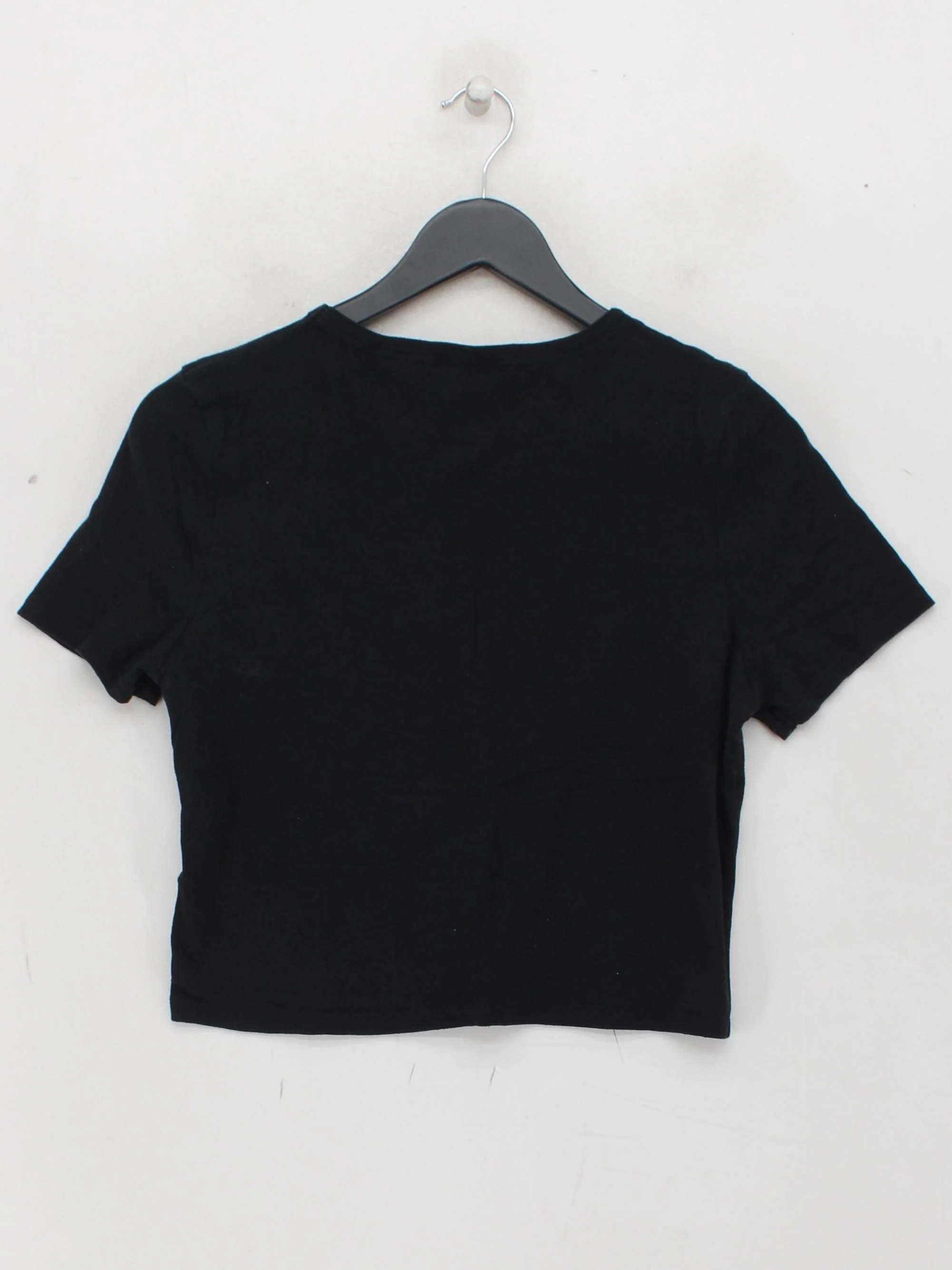 Topshop Women's T-Shirt UK 16 Black 100% Cotton Short Sleeve Round Neck Basic - Image 2
