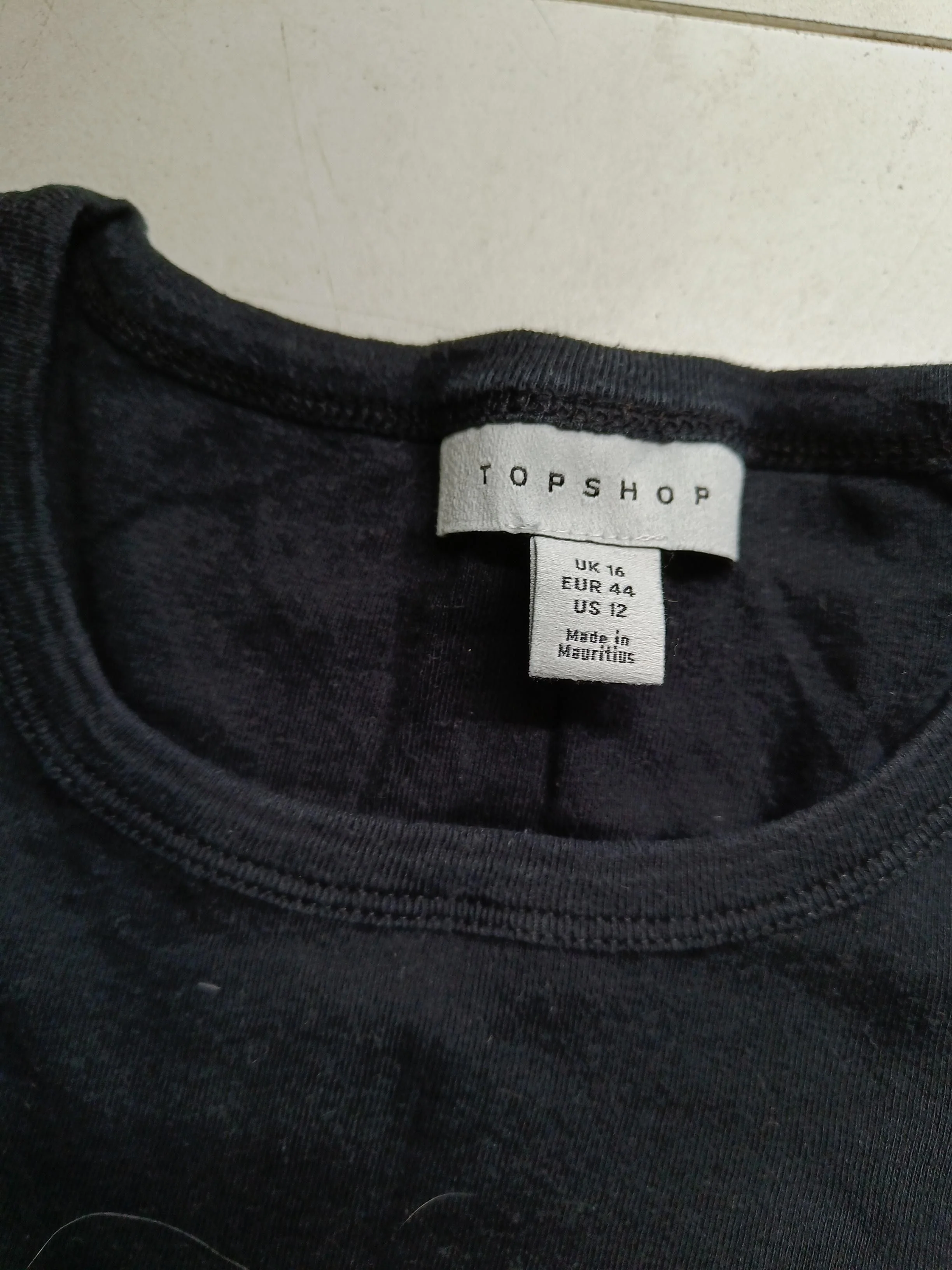 Topshop Women's T-Shirt UK 16 Black 100% Cotton Short Sleeve Round Neck Basic - Image 5