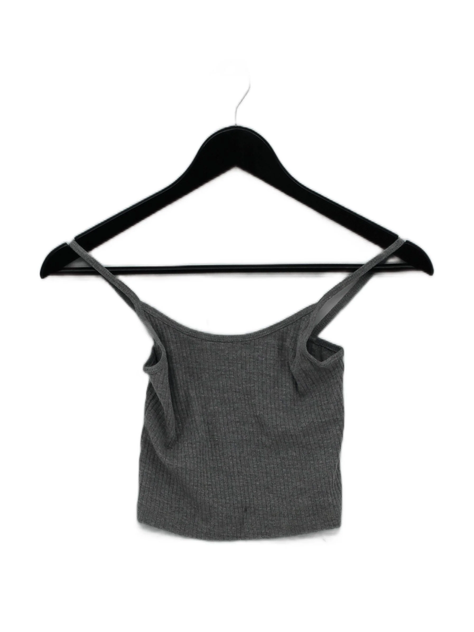 Topshop Women's T-Shirt UK 6 Grey Cotton with Polyester Basic