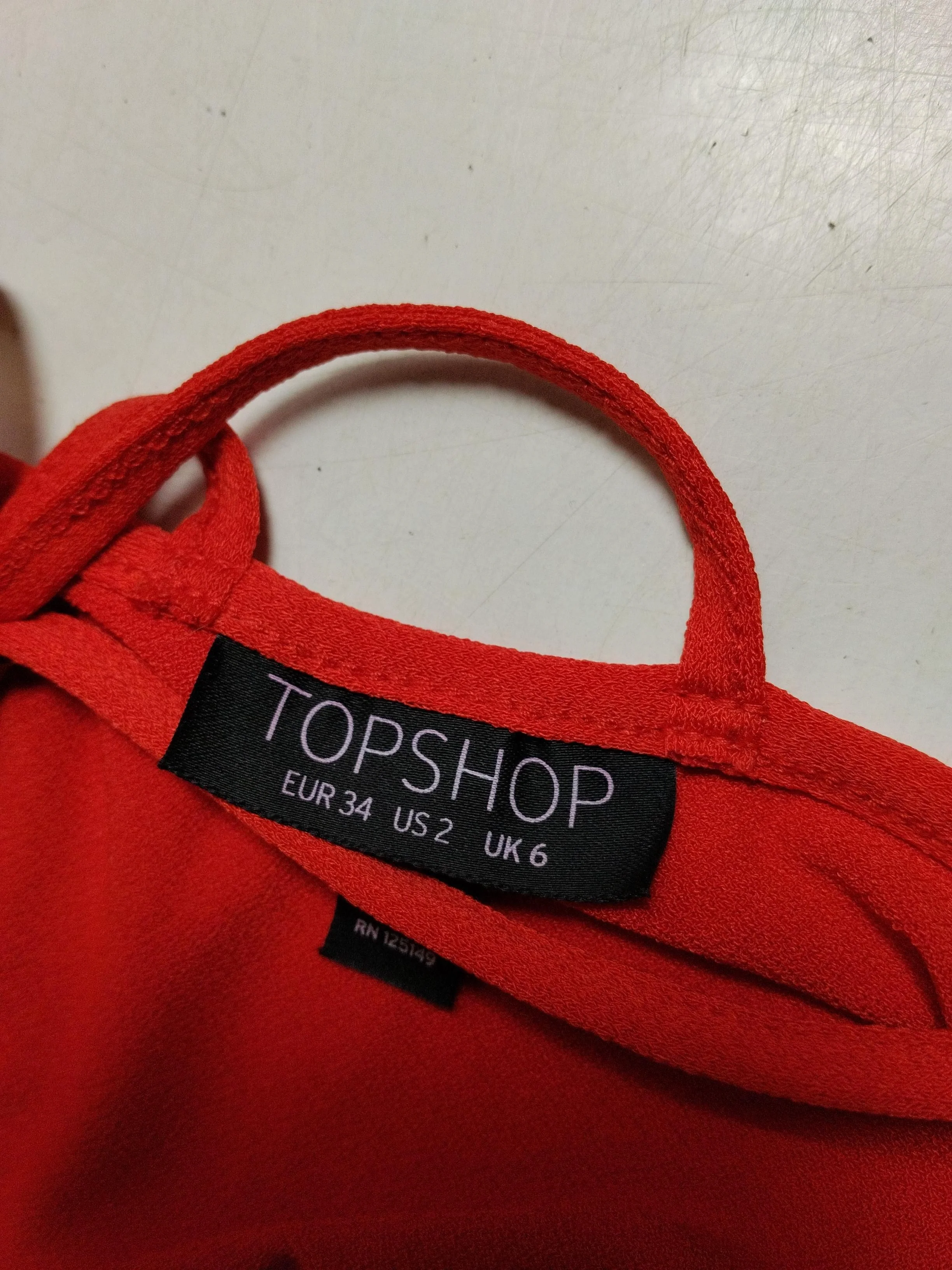 Topshop Women's T-Shirt UK 6 Red Polyester with Elastane Camisole - Image 5