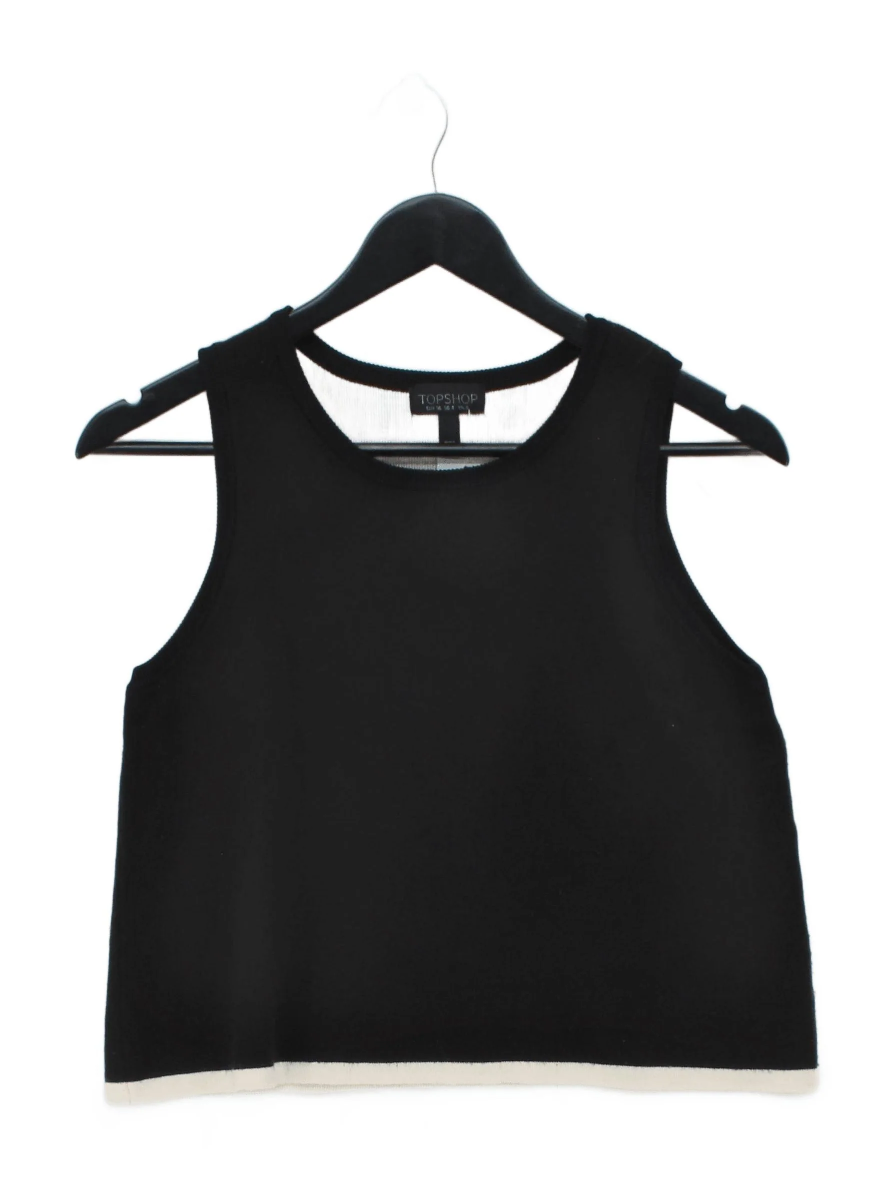 Topshop Women's T-Shirt UK 8 Black Acrylic with Viscose, Polyamide Basic