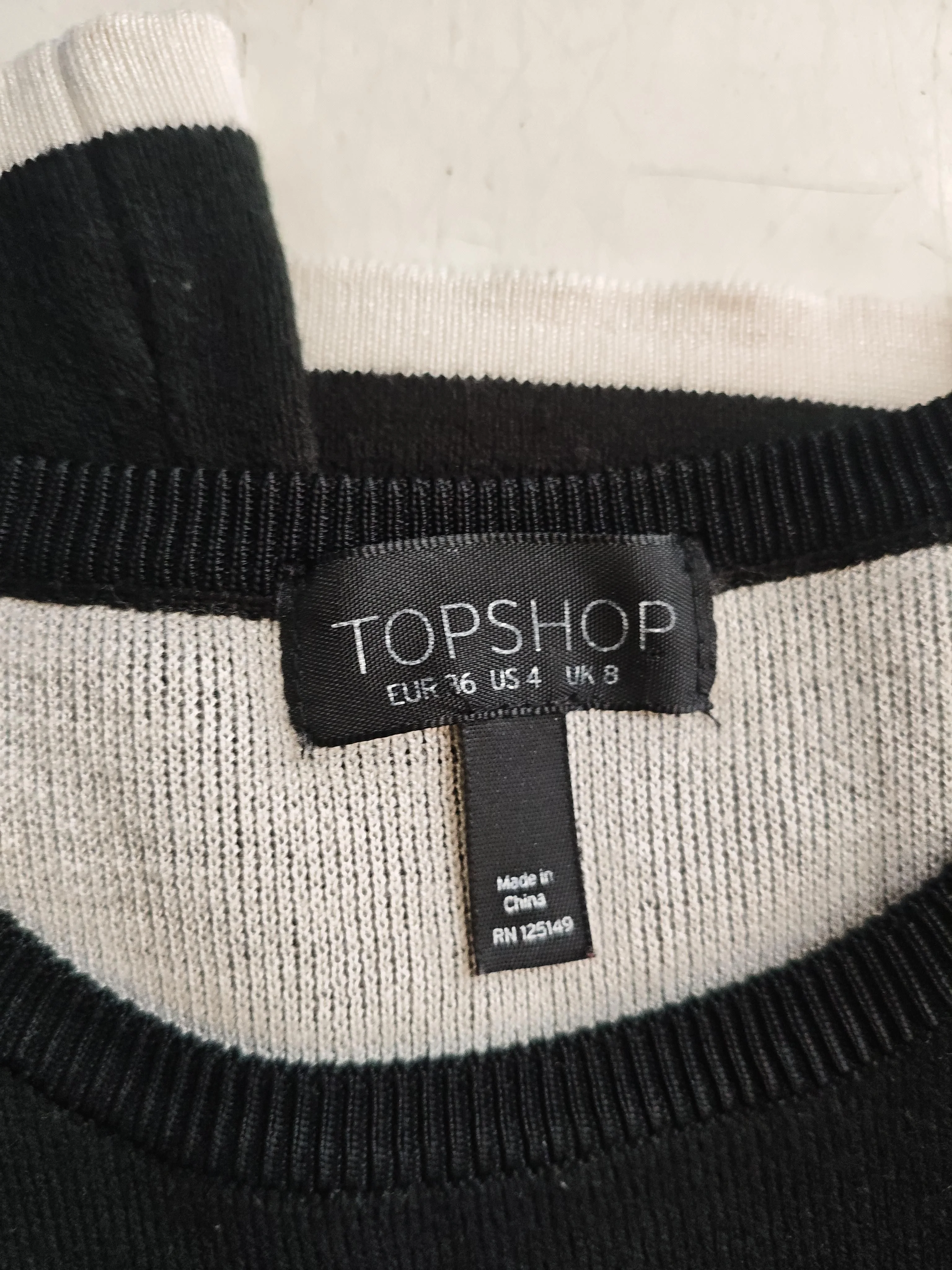 Topshop Women's T-Shirt UK 8 Black Acrylic with Viscose, Polyamide Basic - Image 5