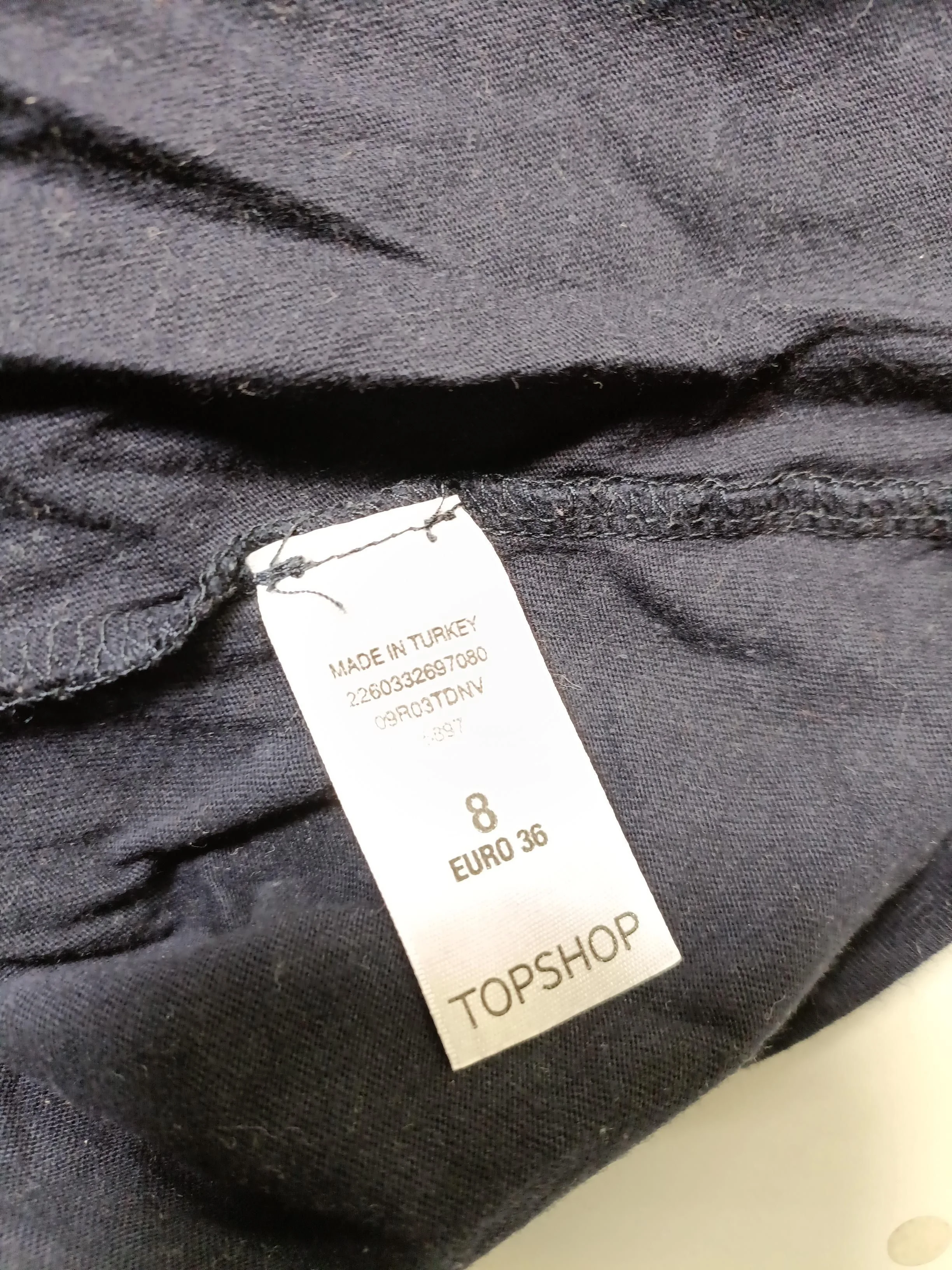 Topshop Women's T-Shirt UK 8 Blue 100% Cotton Sleeveless Round Neck Basic - Image 6