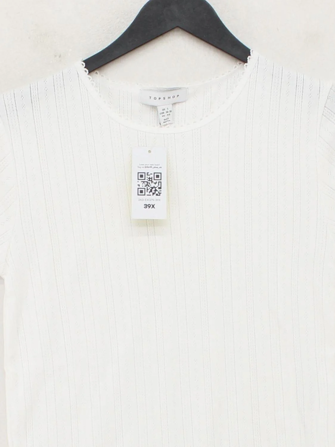 Topshop Women's T-Shirt UK 8 White 100% Cotton Short Sleeve Round Neck Basic - Image 3