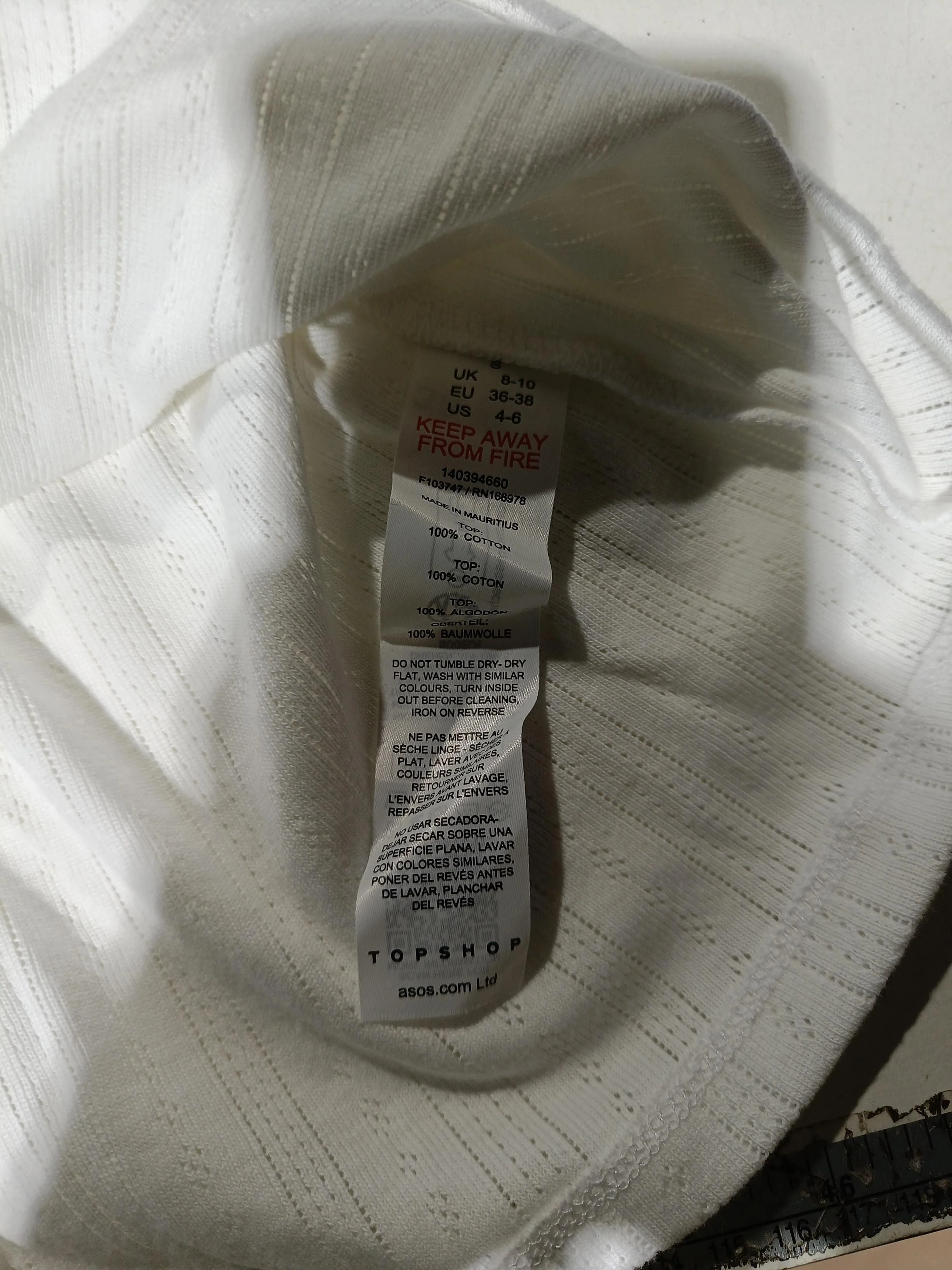 Topshop Women's T-Shirt UK 8 White 100% Cotton Short Sleeve Round Neck Basic - Image 6