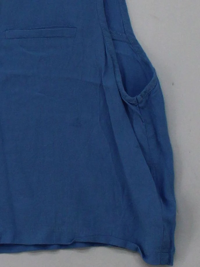 Topshop Women's T-Shirt XS Blue 100% Viscose Sleeveless Round Neck Basic - Image 4
