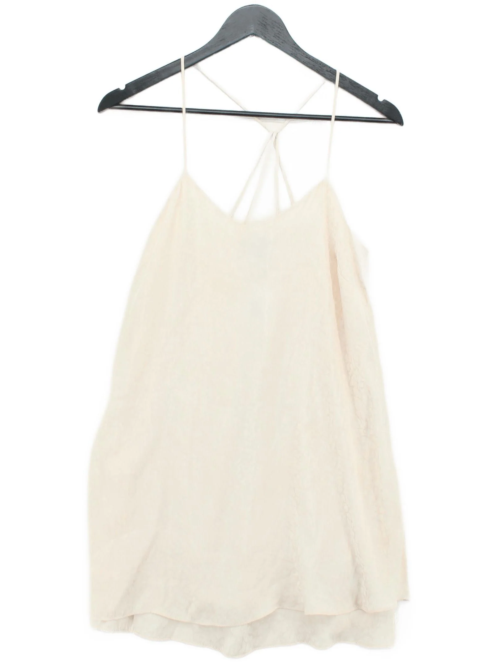 Topshop Women's T-Shirt XS Cream 100% Polyester Sleeveless V-Neck Camisole