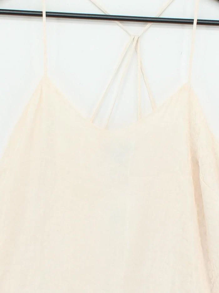 Topshop Women's T-Shirt XS Cream 100% Polyester Sleeveless V-Neck Camisole - Image 3