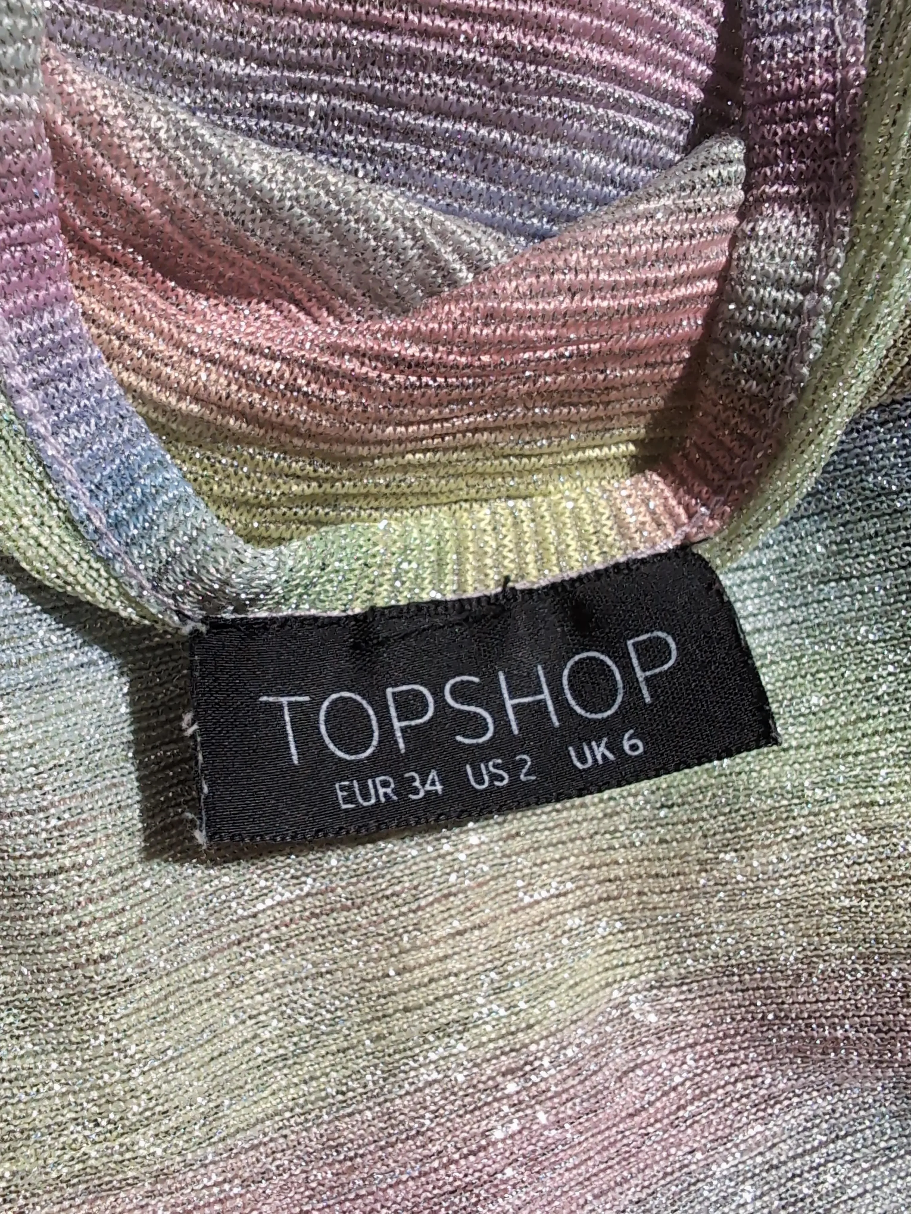 Topshop Women's T-Shirt XS Multi 100% Other Basic - Image 5