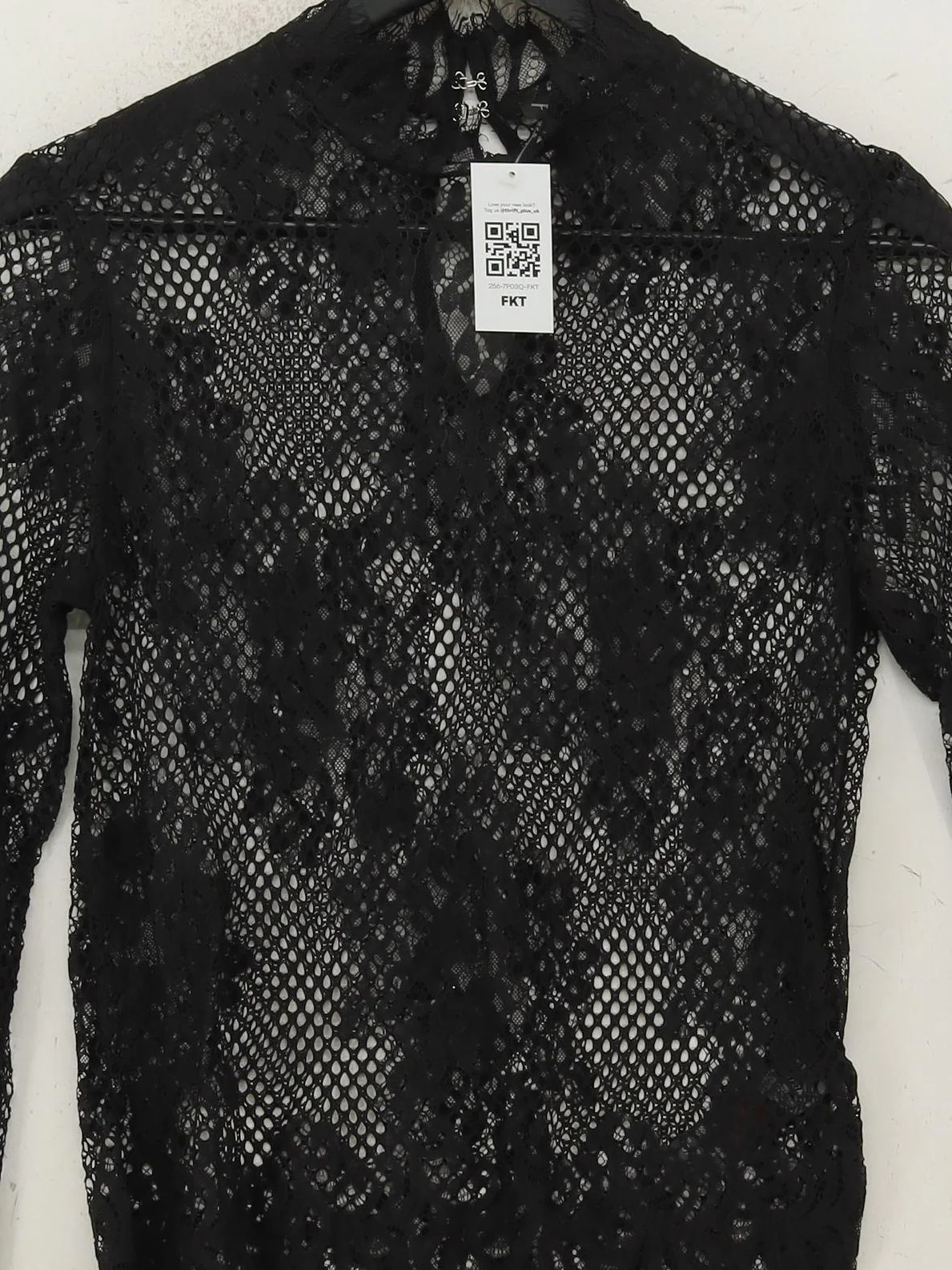 Topshop Women's Top M Black 100% Polyamide Long Sleeve High Neck Basic - Image 3