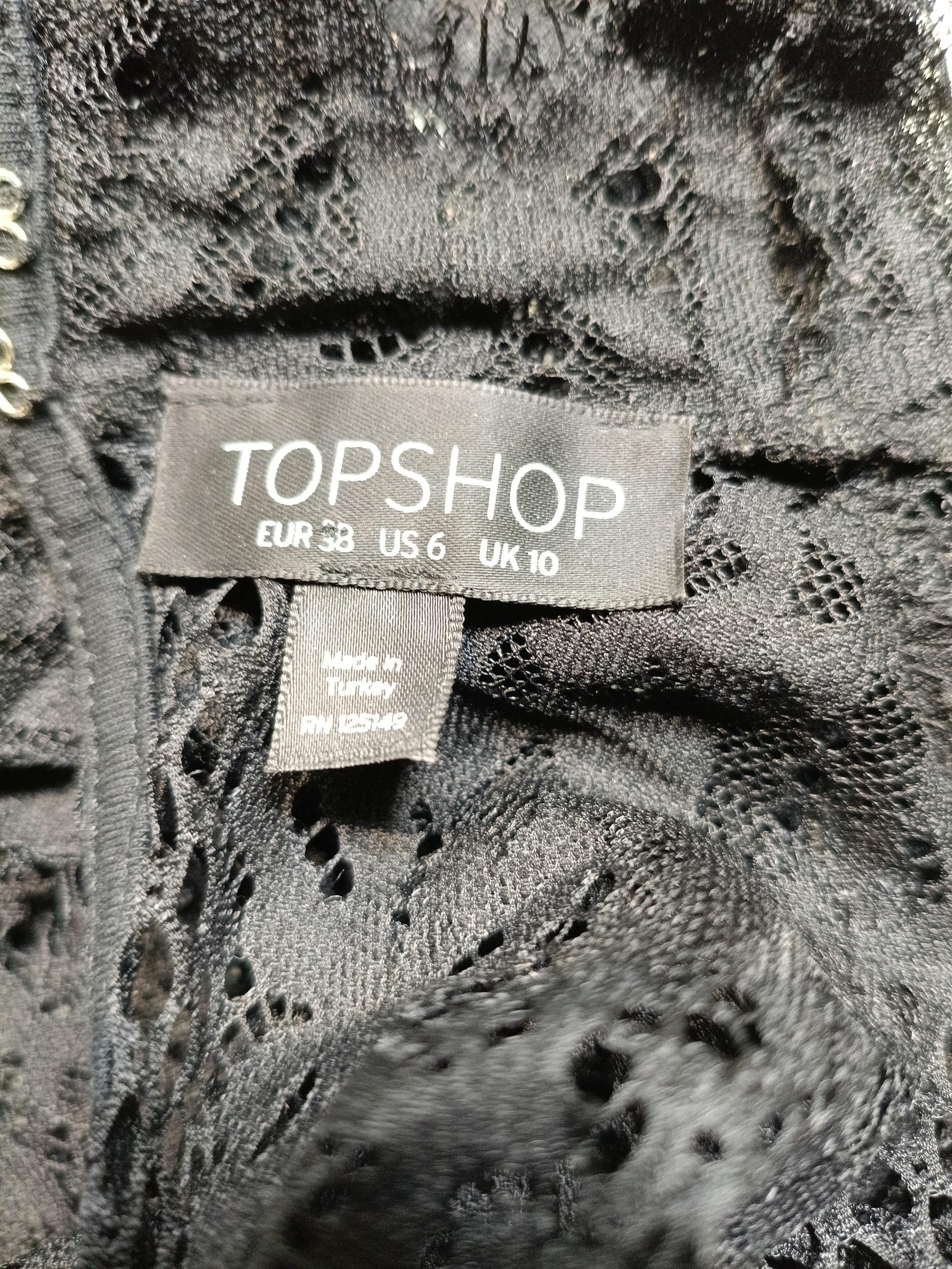 Topshop Women's Top M Black 100% Polyamide Long Sleeve High Neck Basic - Image 5