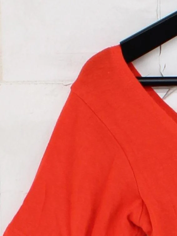 Topshop Women's Top M Orange 100% Other Short Sleeve Round Neck Cropped - Image 4