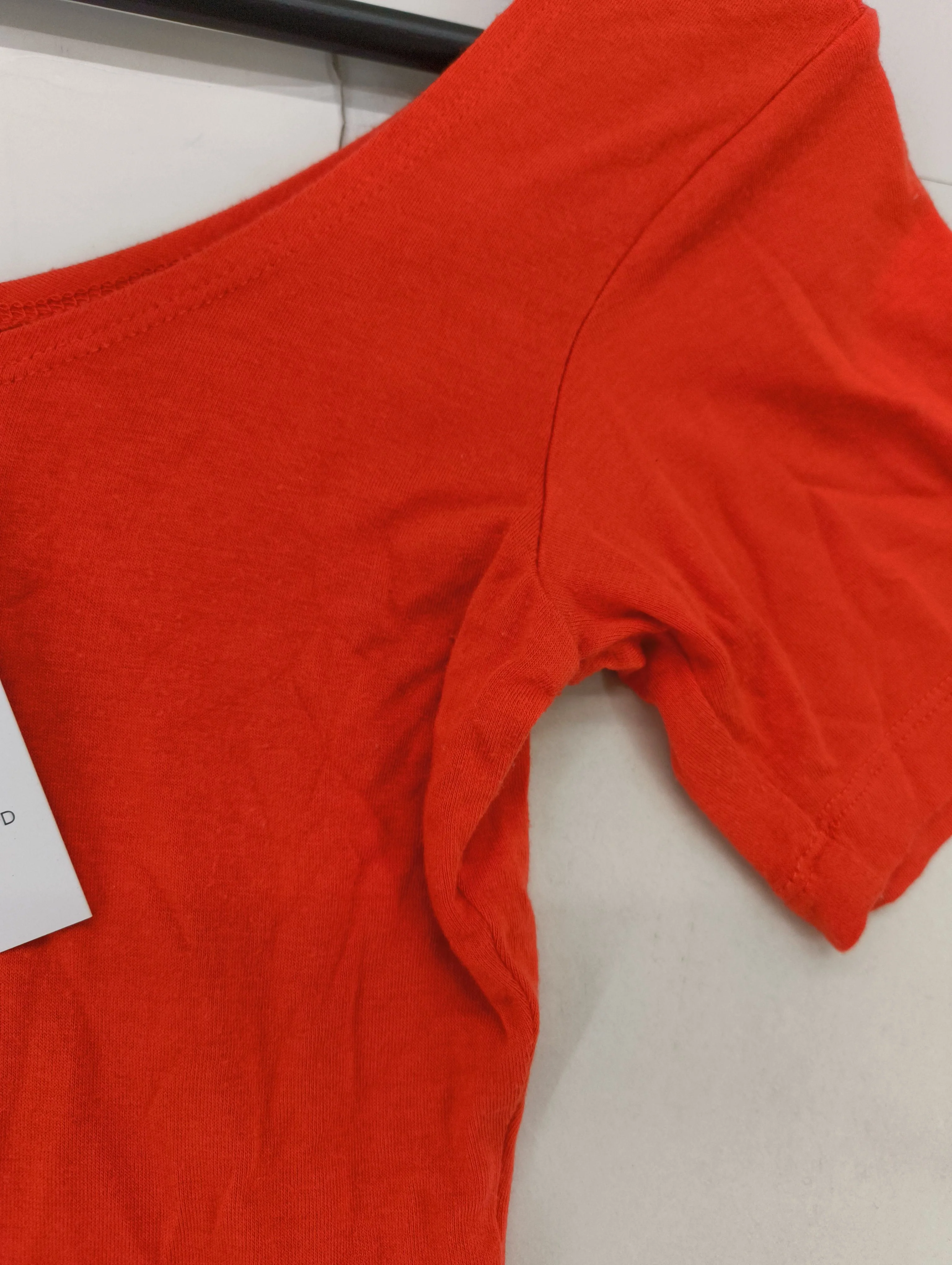 Topshop Women's Top M Orange 100% Other Short Sleeve Round Neck Cropped - Image 5
