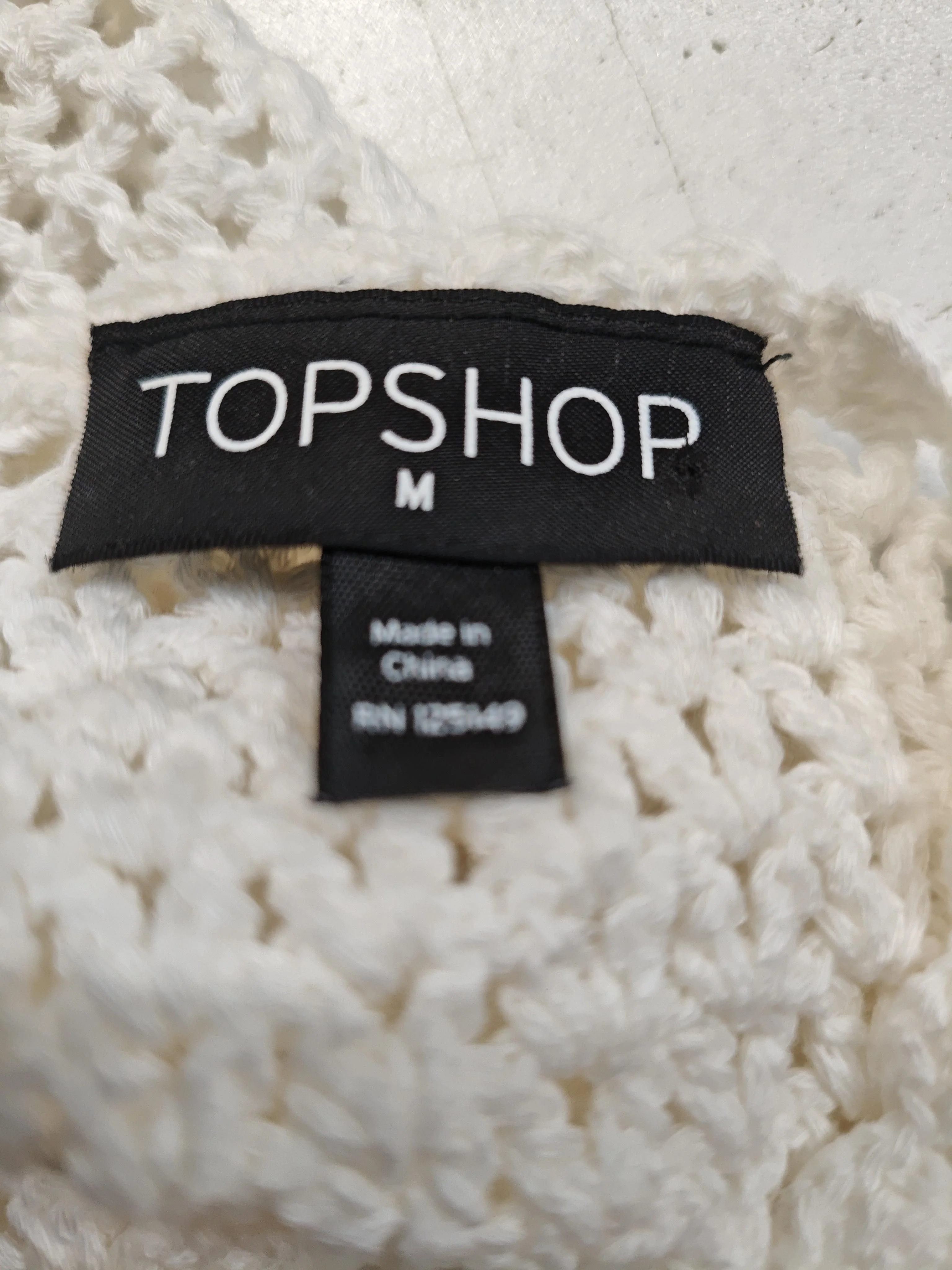 Topshop Women's Top M White 100% Cotton Sleeveless Round Neck Cropped - Image 5